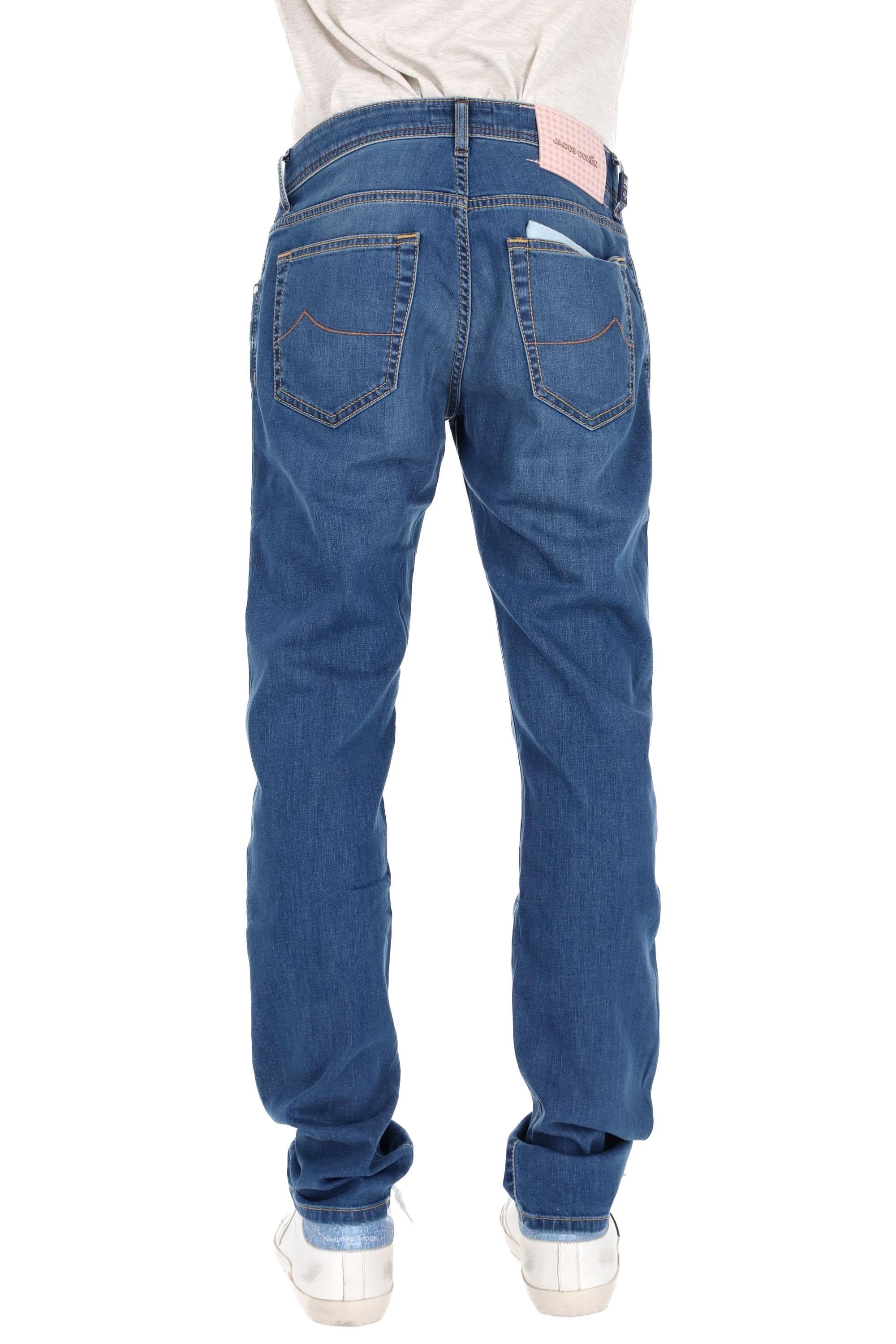 Jacob Cohen Jeans etichetta pelle logata rosa in cotone comfort Nick fit QE006-056-S4255 200D 