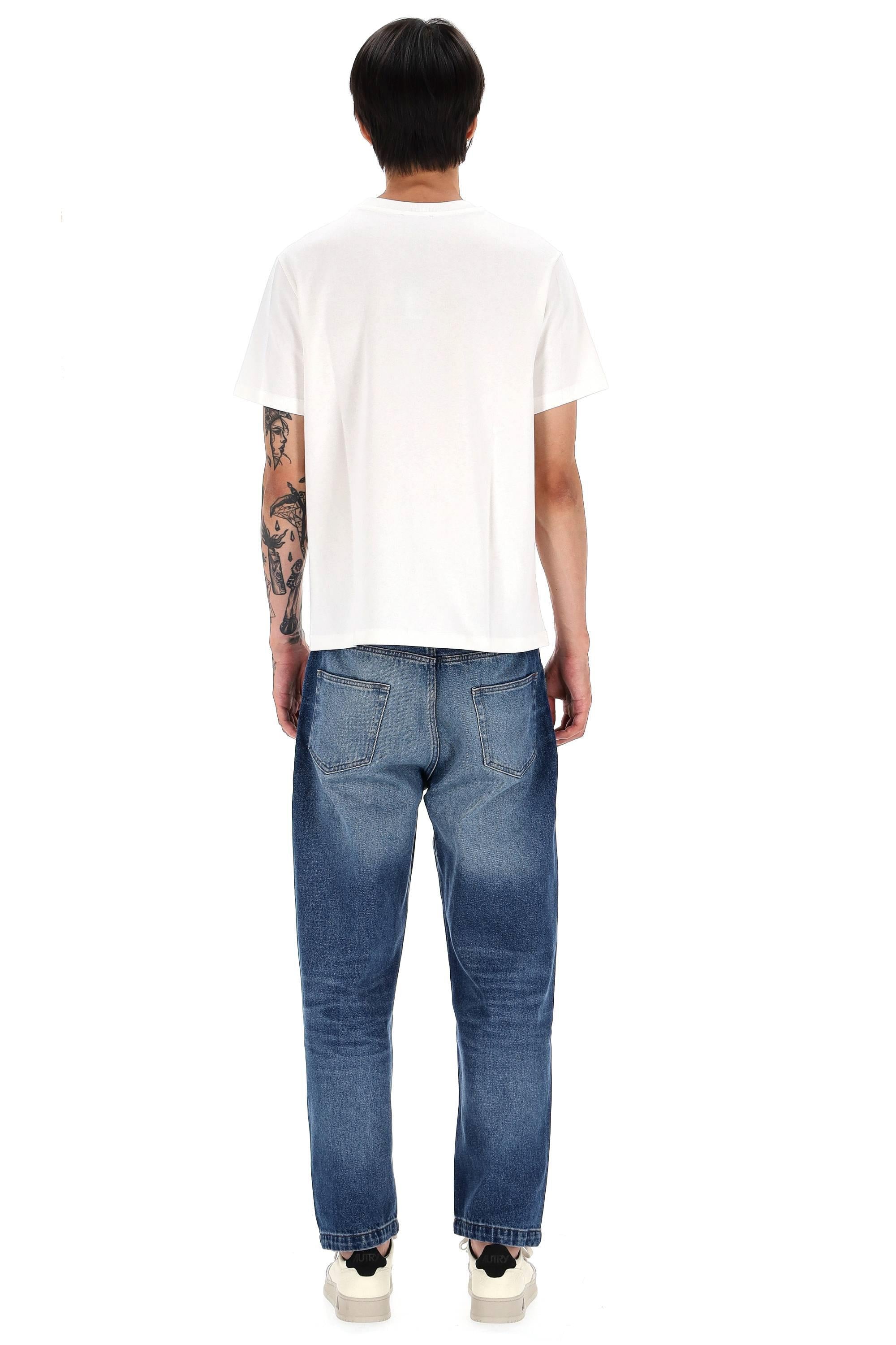A.P.C. T-shirt in cotone con logo A.P.C COHBU M26388 BLANC/KAKI 