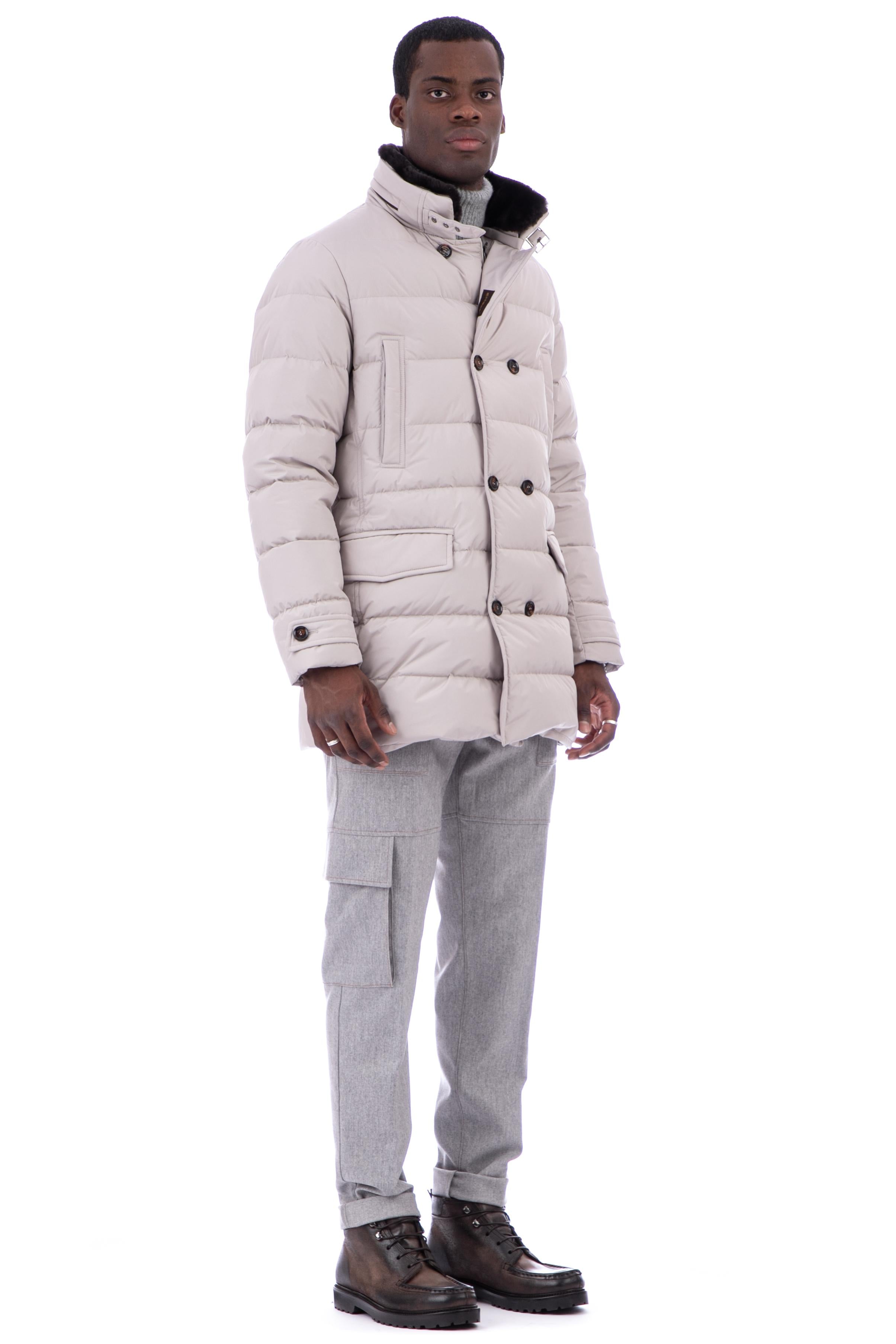 Piuminopettoe mezzo con collo in castorino rimovibile mod. zarbo-stp ZARBO-STP PEARL Moorer 