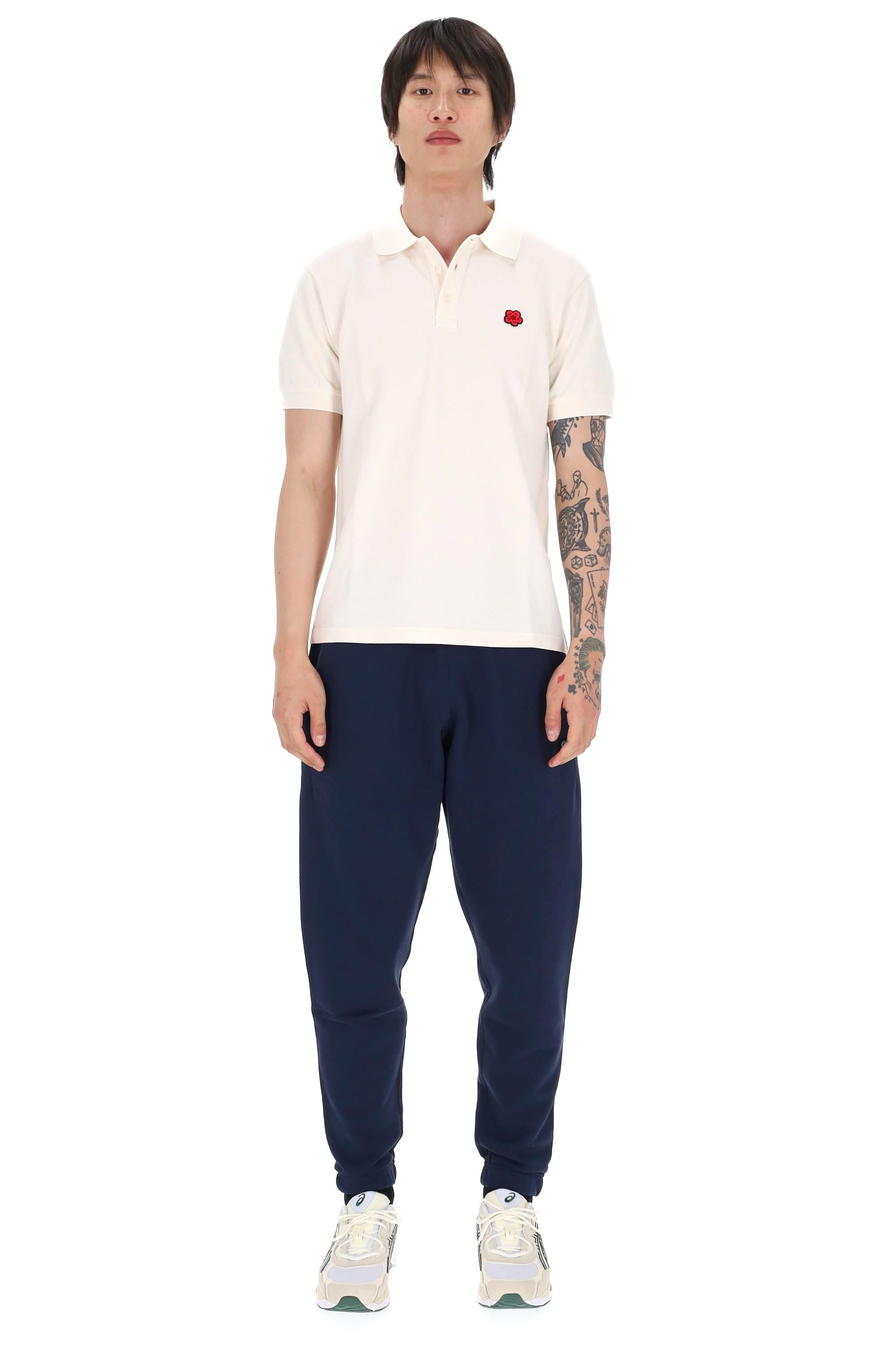 Kenzo Polo in piquet di cotone "boke flower" ricamato FF65PO1534PU 03 