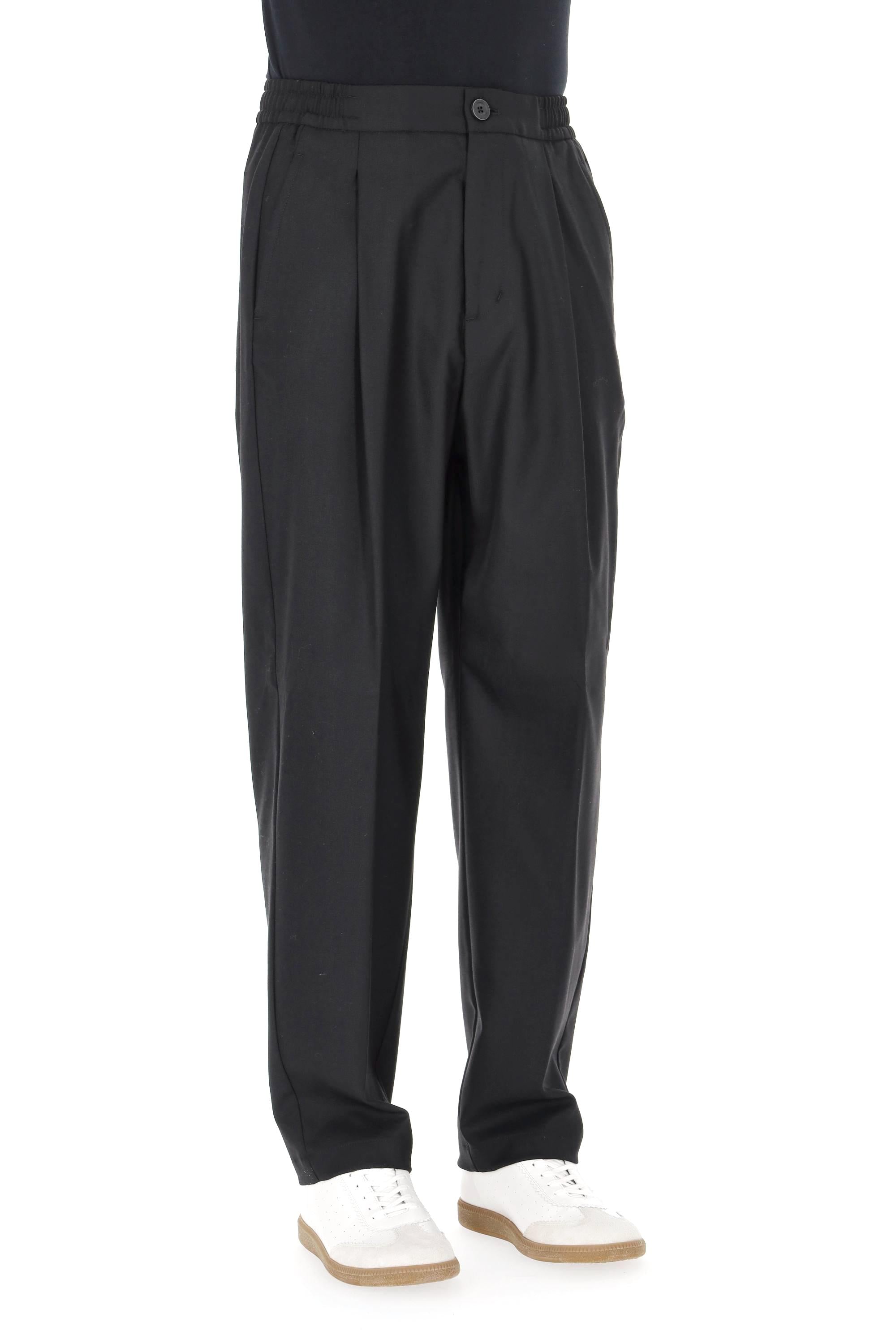 Herno Pantalone in lana-viscosa con coulisse PT000136U-33453 9300 