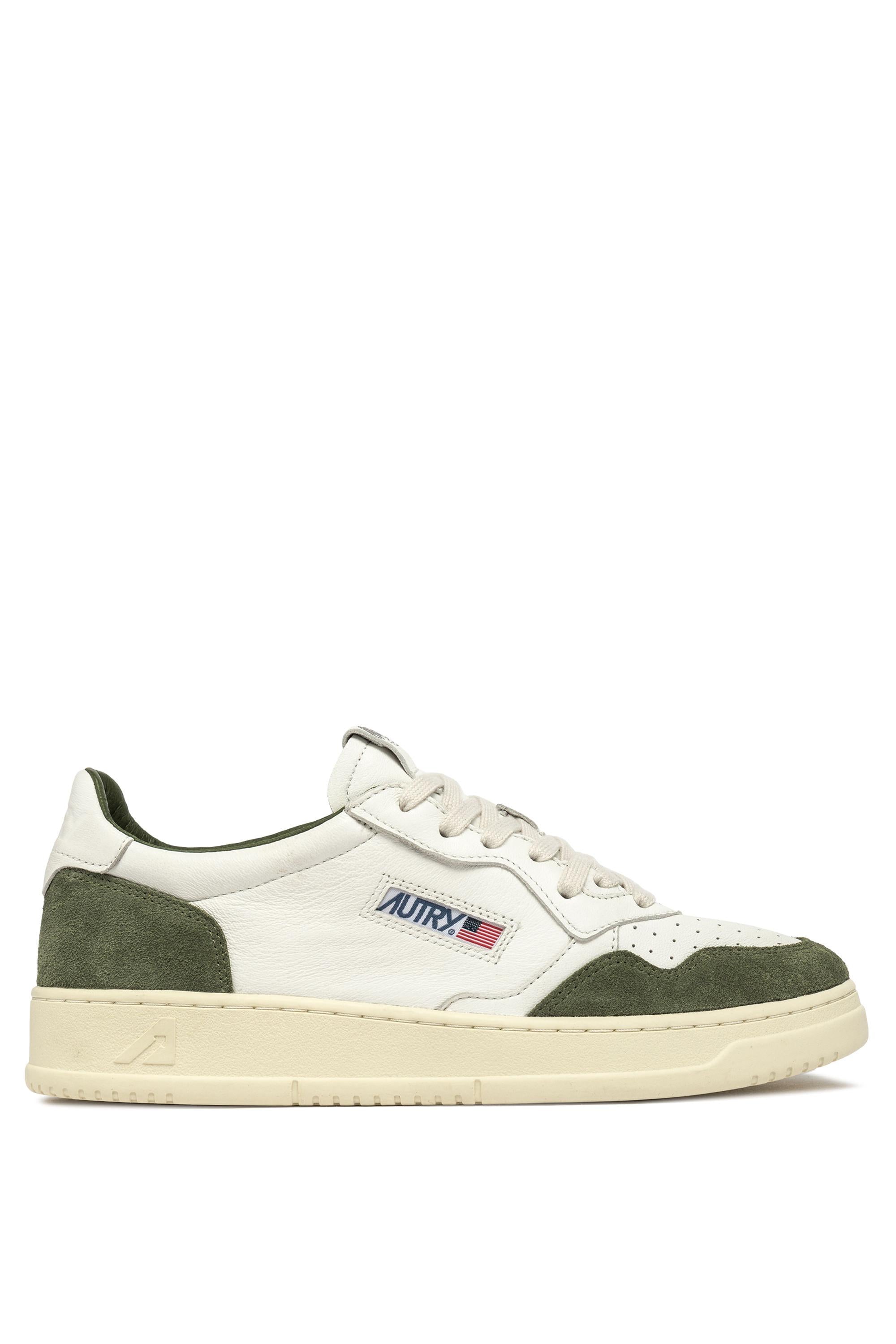 Autry Sneaker Medalist in pelle di capra e camoscio verde AULM GS40 WHT/MILIT 