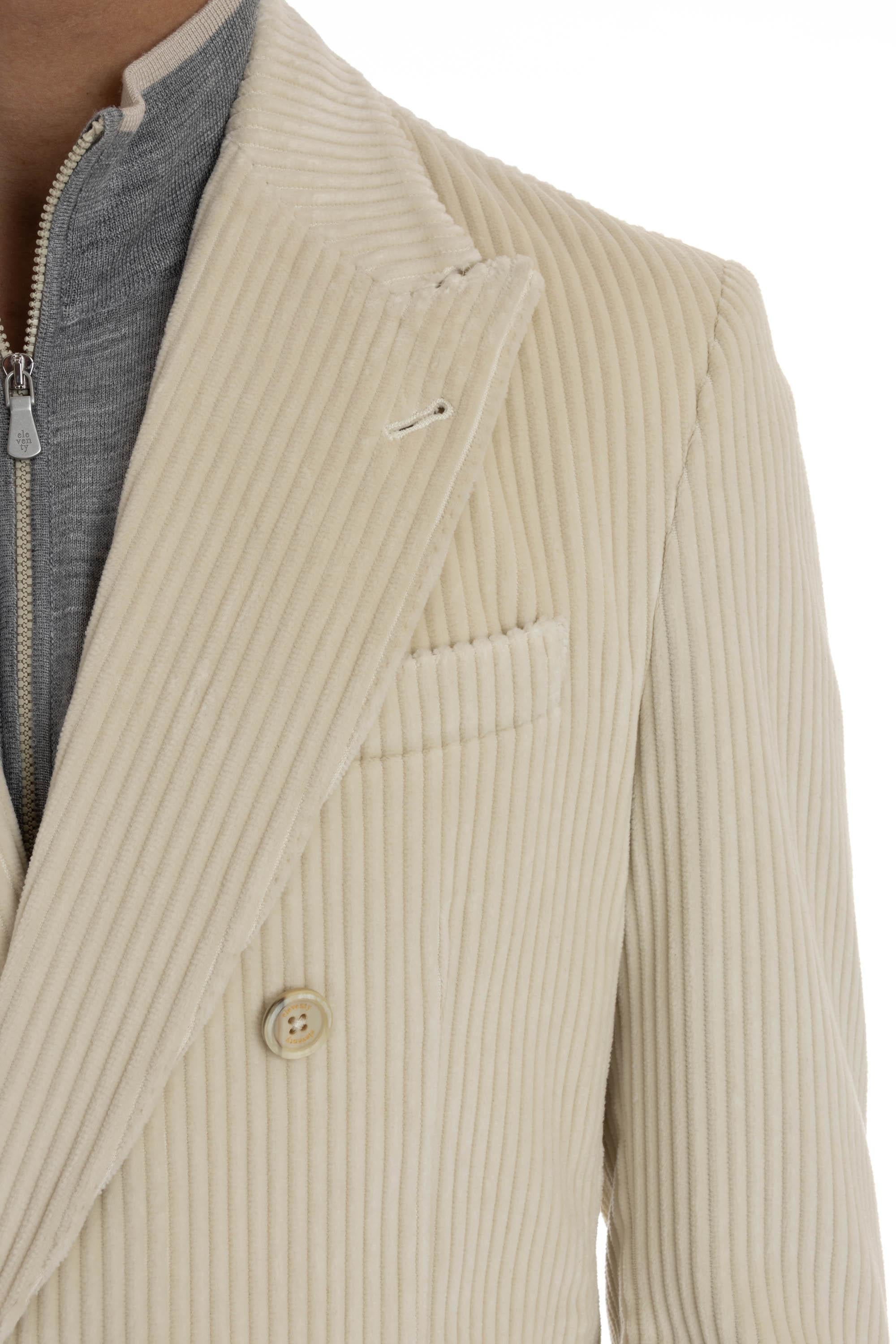 Eleventy Giacca doppiopetto in velluto costa roccia J70GIAA06 TES0J192 01 