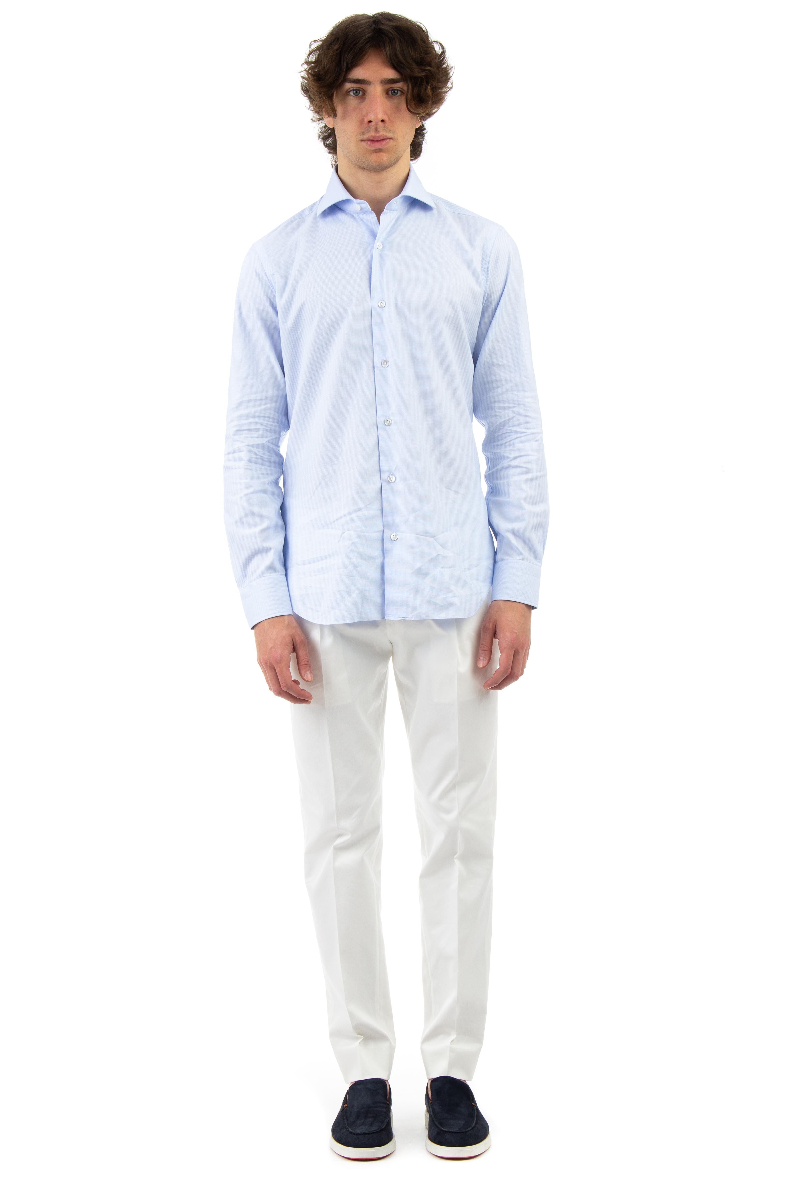 Camicia sartoriale micro quadretto linea culto K1U13P0130075U AZZ Barba 