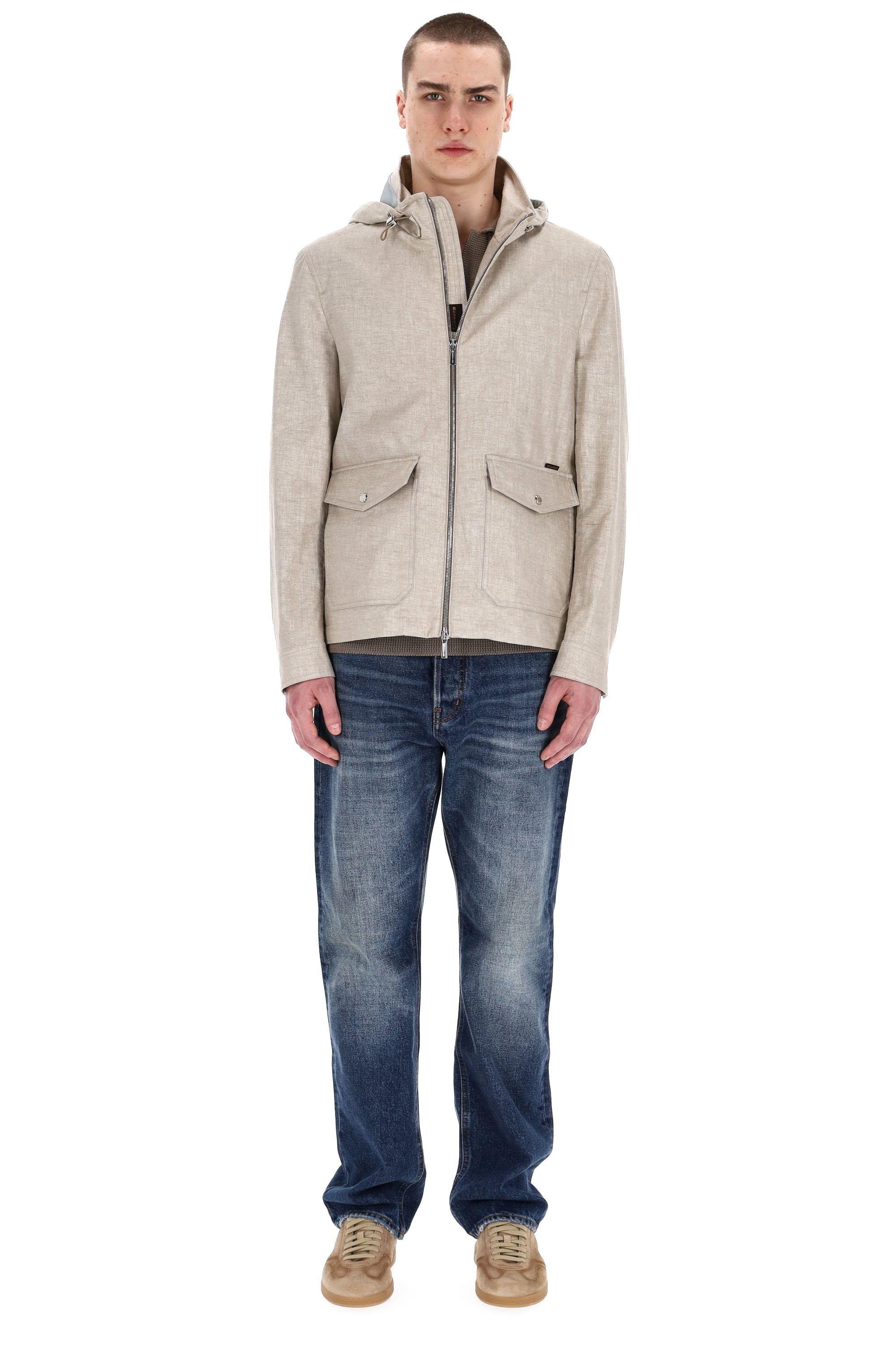 Giubbino in lino placcato anti acqua mod. Cayden-Ru CAYDEN-RU SAND Moorer 