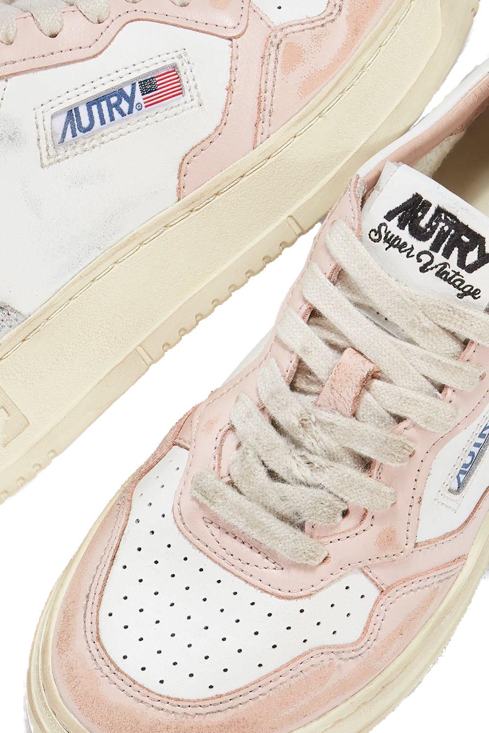 Autry Sneaker donna Super Vintage in pelle AVLW SV35 WHT/POW/SILV 
