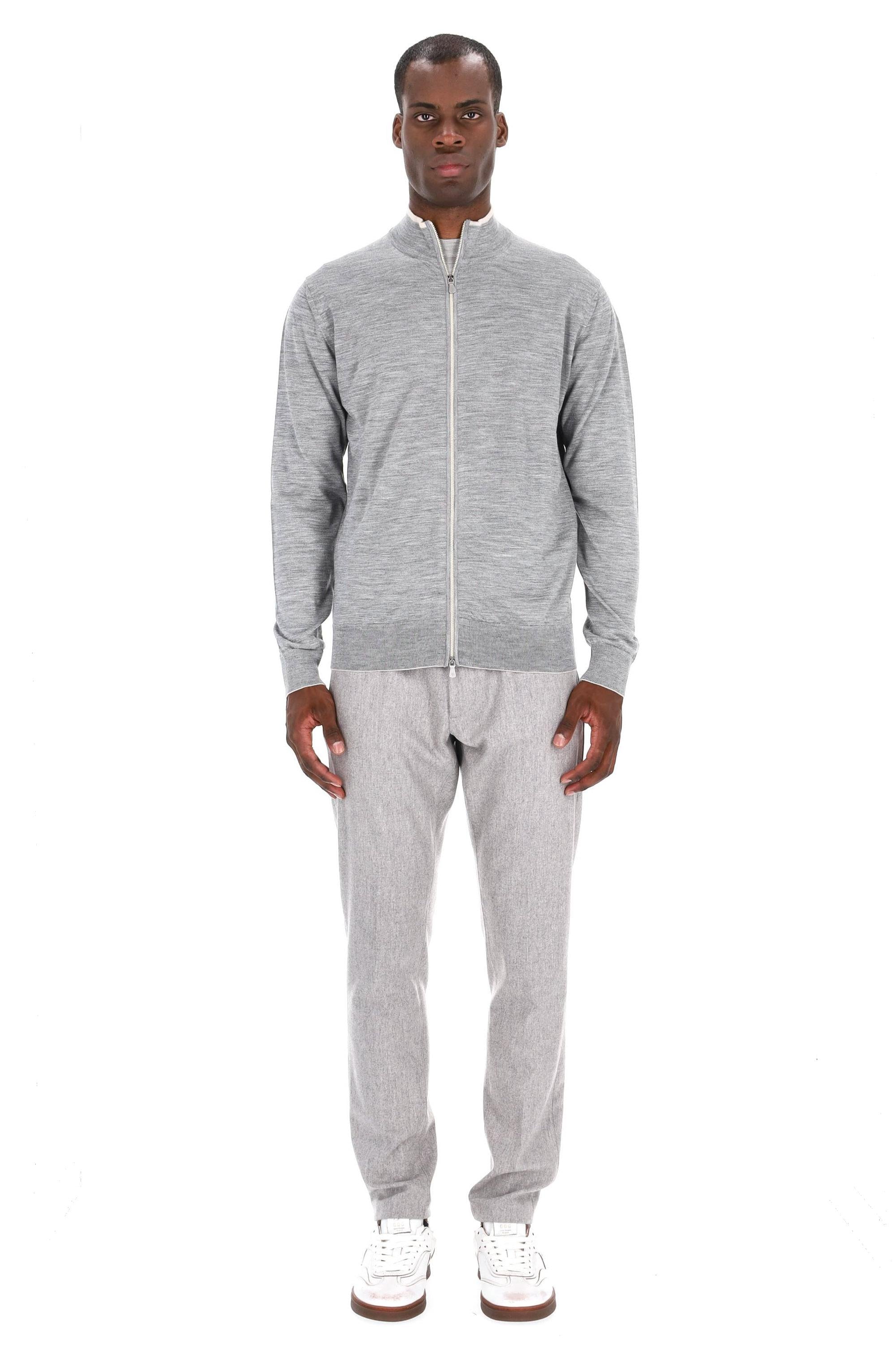Maglia full zip in lana-seta J76MAGJ74 MAG0J041 13-02 Eleventy 