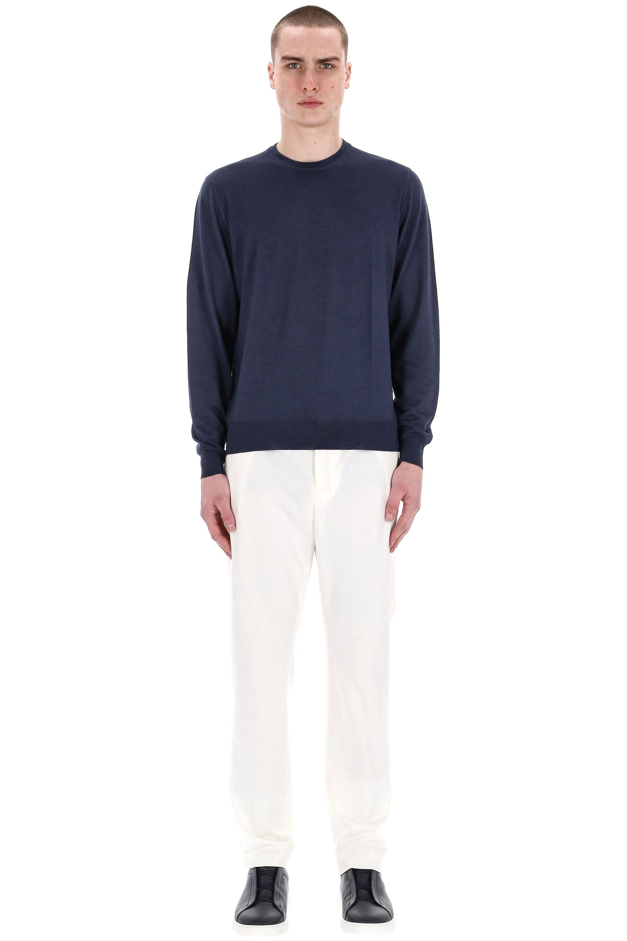 Maglia girocollo in lana acquerello super 140's D0D103A-6 791 Drumohr 