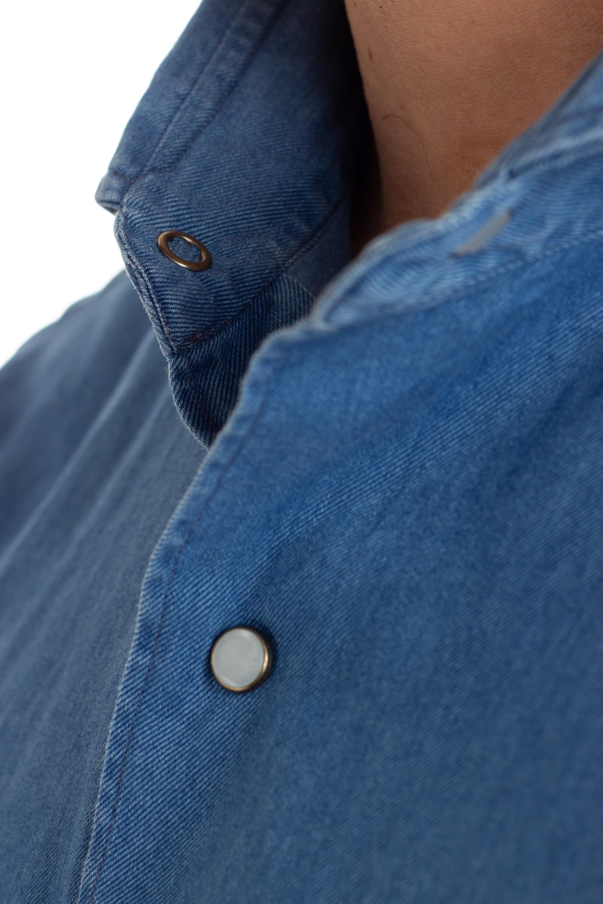 Camicia in denim con bottoni a pressione 17047. 7 Borriello 