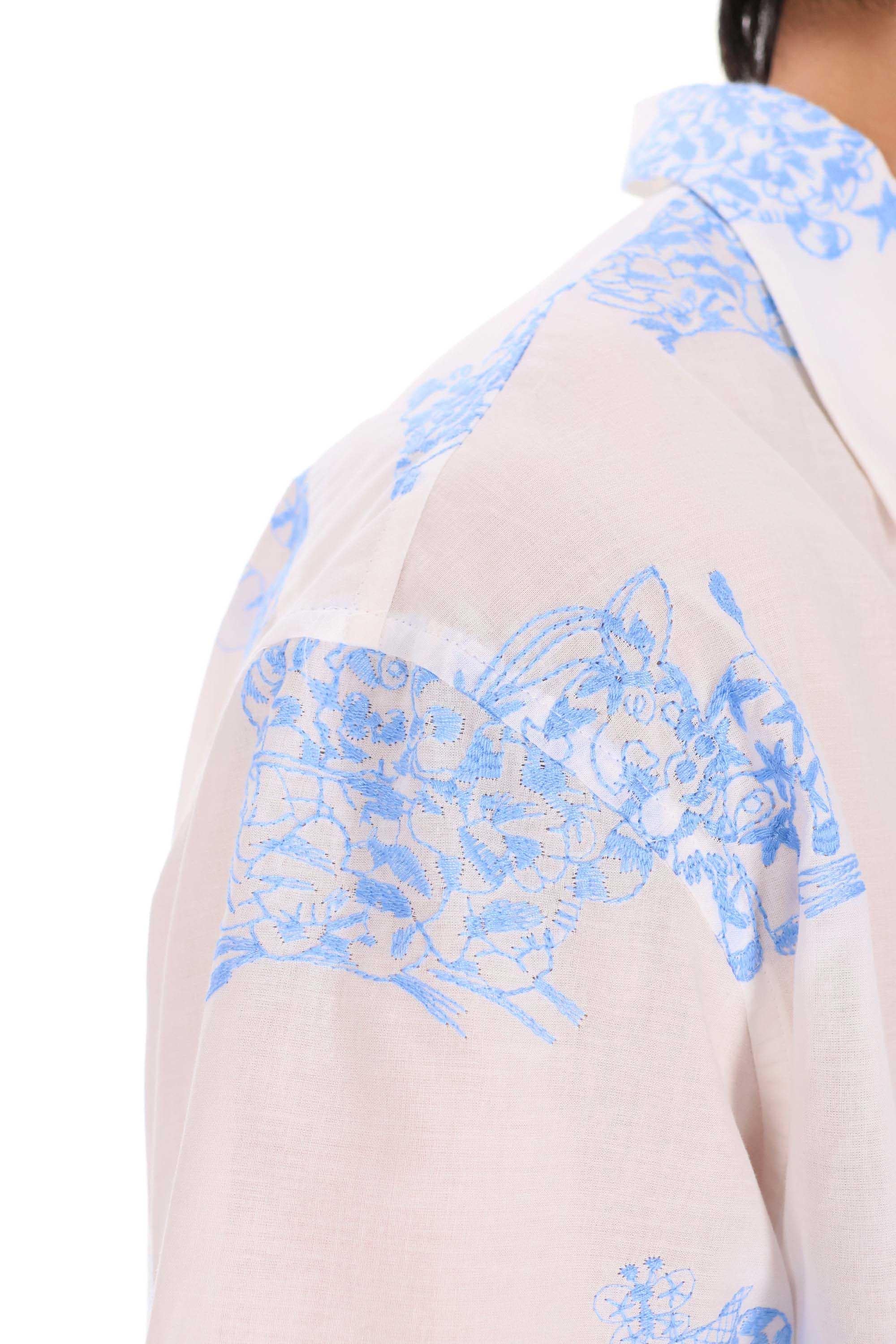 Kenzo Camicia mezza manica in cotone "cartoon hawaiaan" FG55CH1359EG 01 