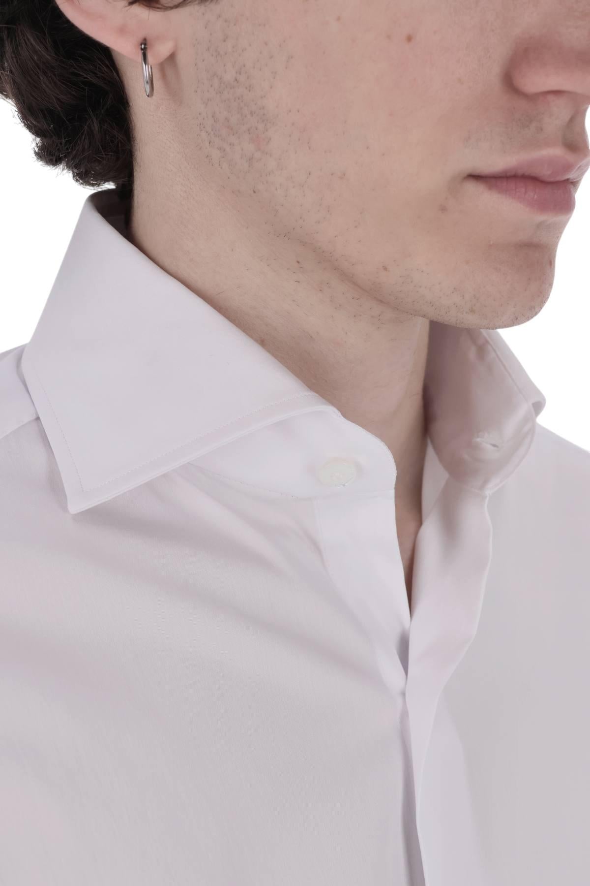 Finamore Camicia in cotone popeline stretch linea Napoli NP 040030 C0643/2 01 