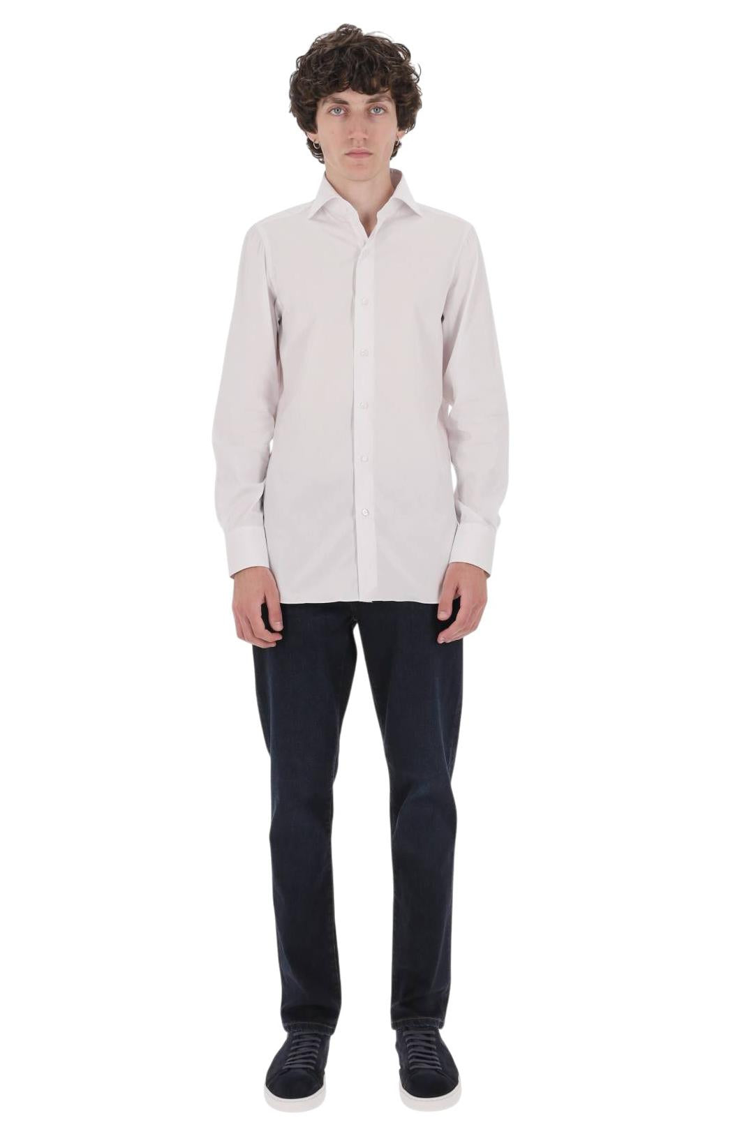 Finamore Camicia in cotone popeline stretch linea Napoli NP 040030 C0643/2 01 