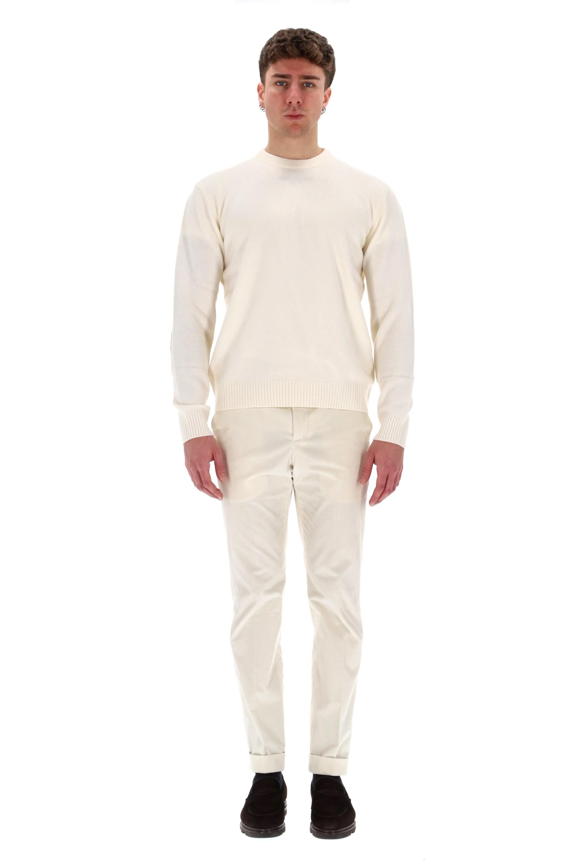 Maglia girocollo in lana-cashmere toppe camoscio MG000145U 1000 Herno 