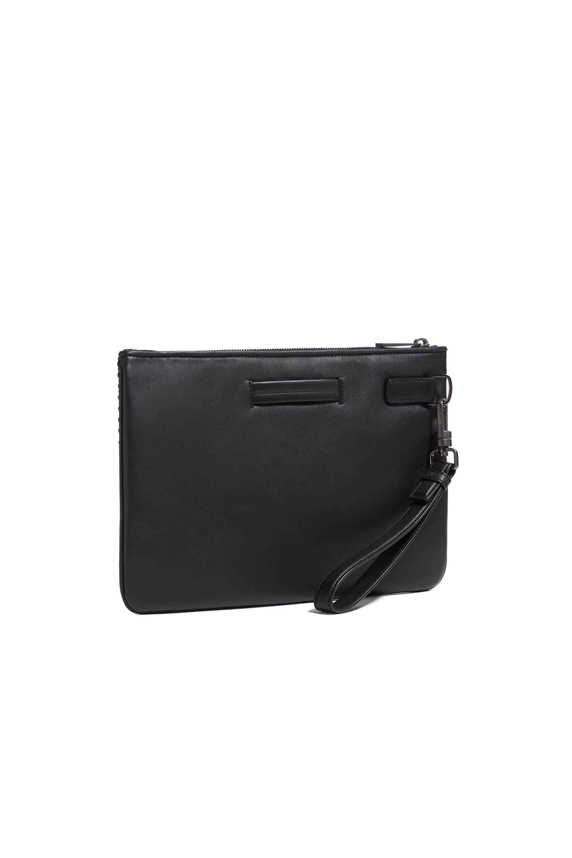 Pouch in pelle tessuta LHPTB C1908Z NER Zegna 