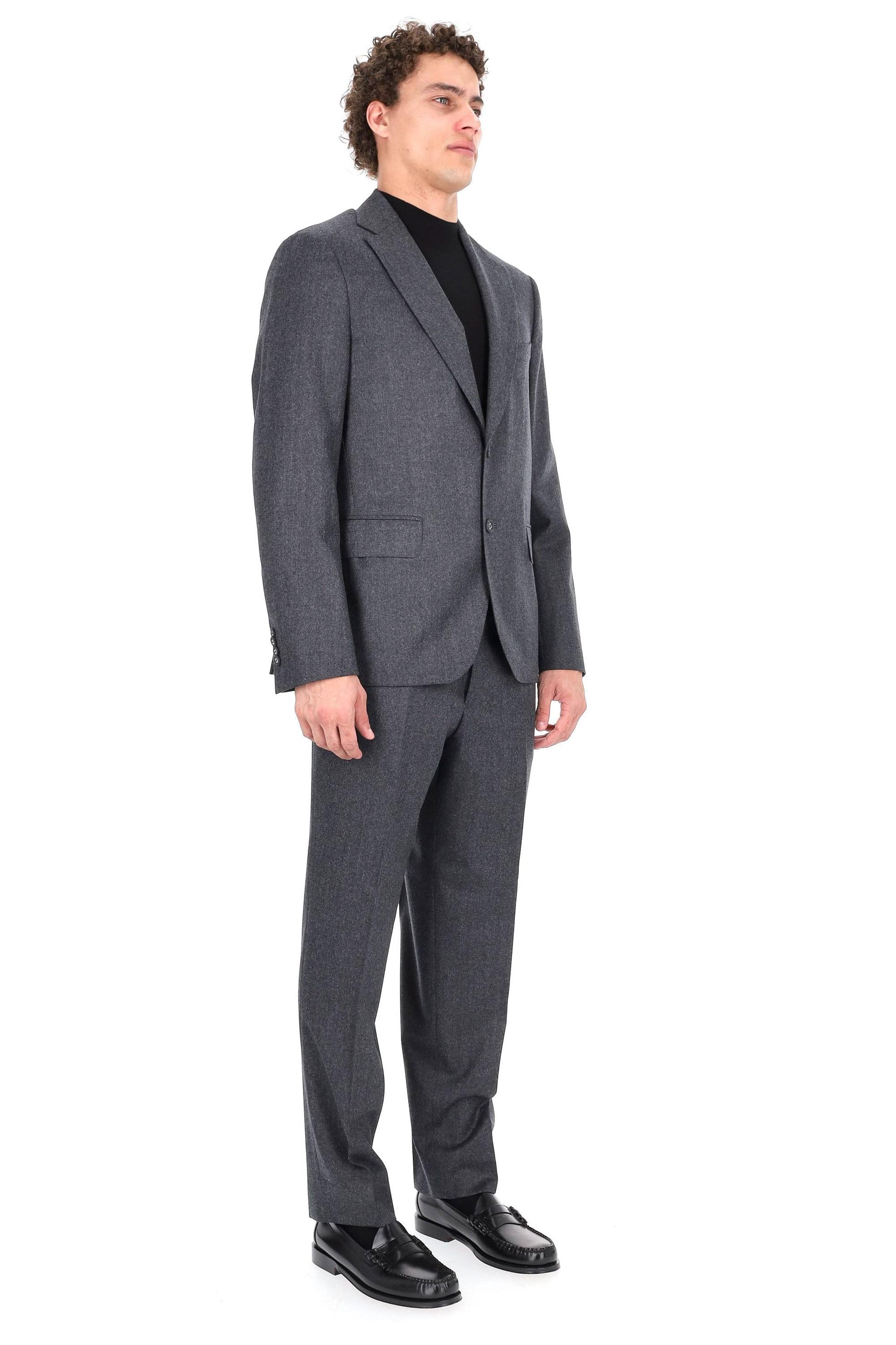 Officine Générale Giacca monopetto flanella modello Arthus MTLG401 DARK HEATHER GREY 