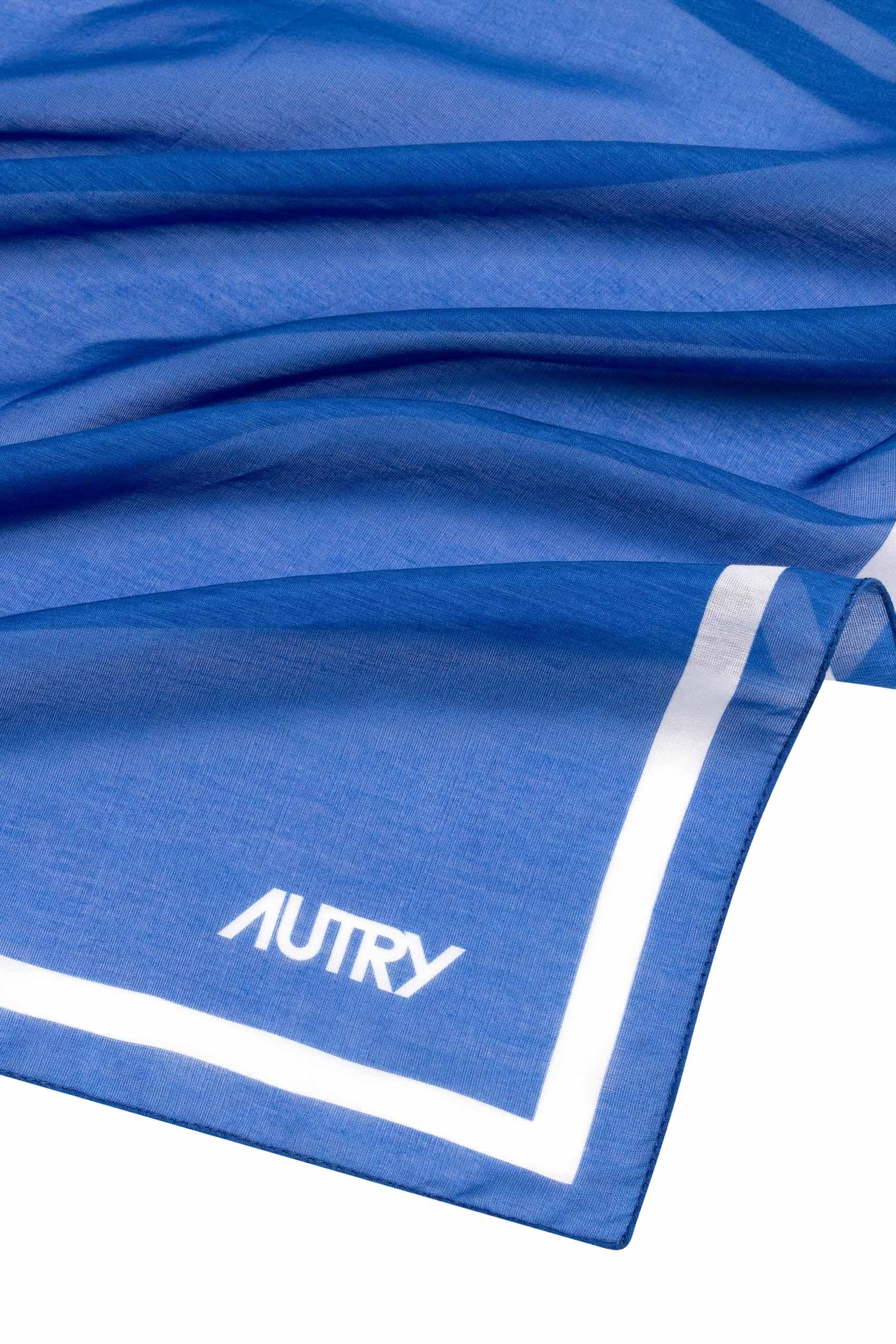 Autry Foulard tinta unita in cotone-seta FOPU 086B SOLID BLUE 