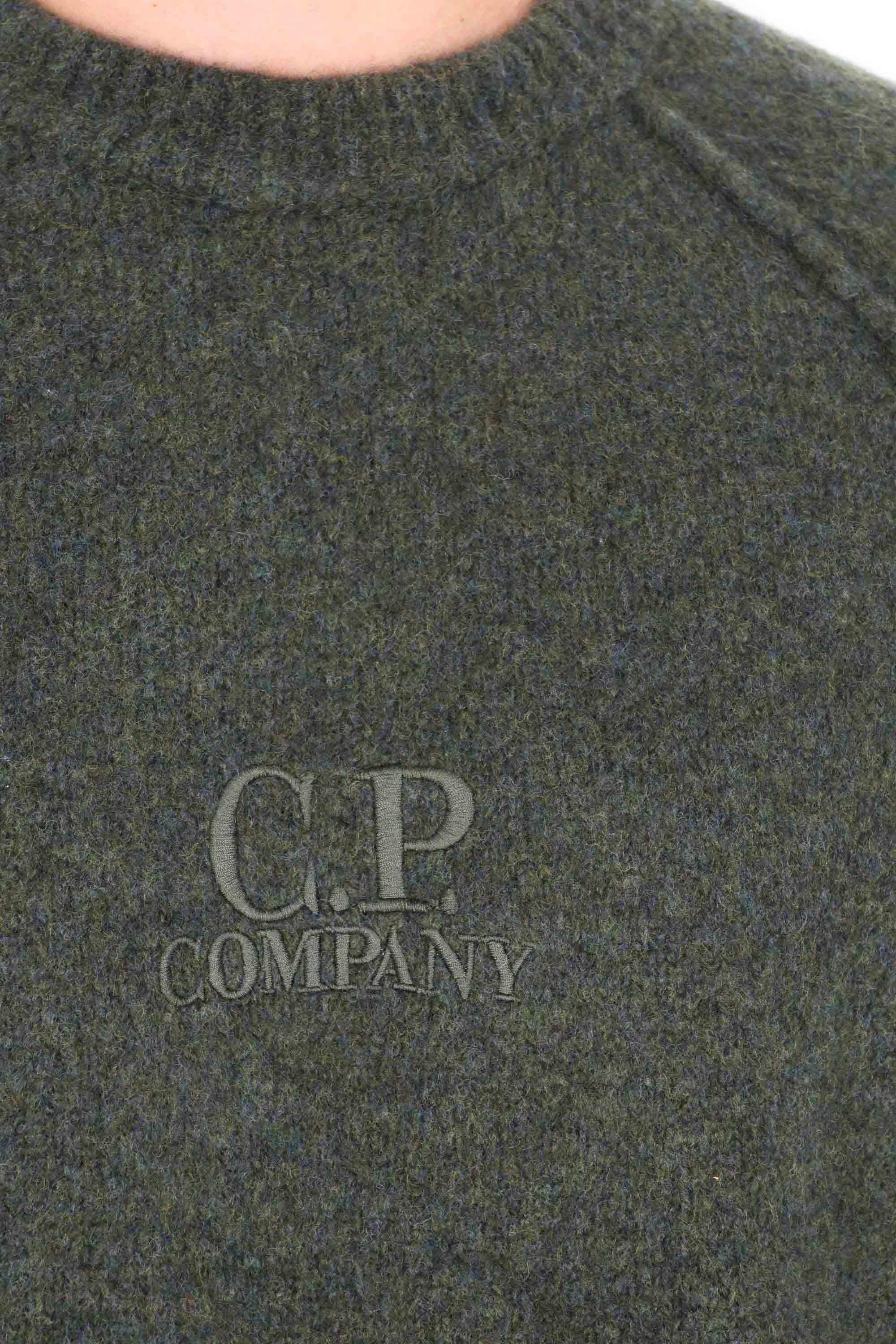 CP Company Maglia girocollo in lana con logo centrale MKN280A11-0509A 667 