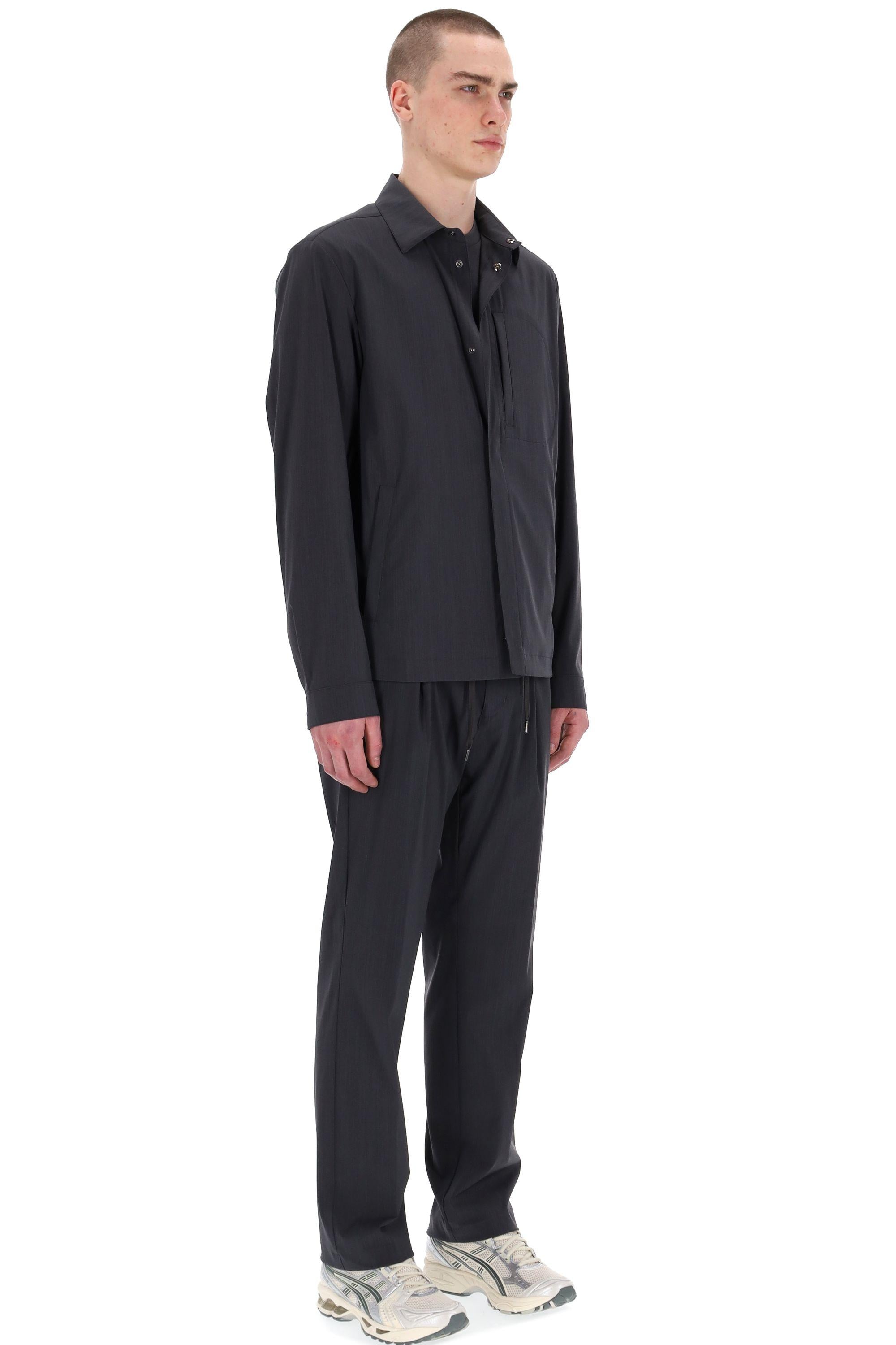 Giubbino collo camicia in lana tecnica GI000495U 9487 Herno 