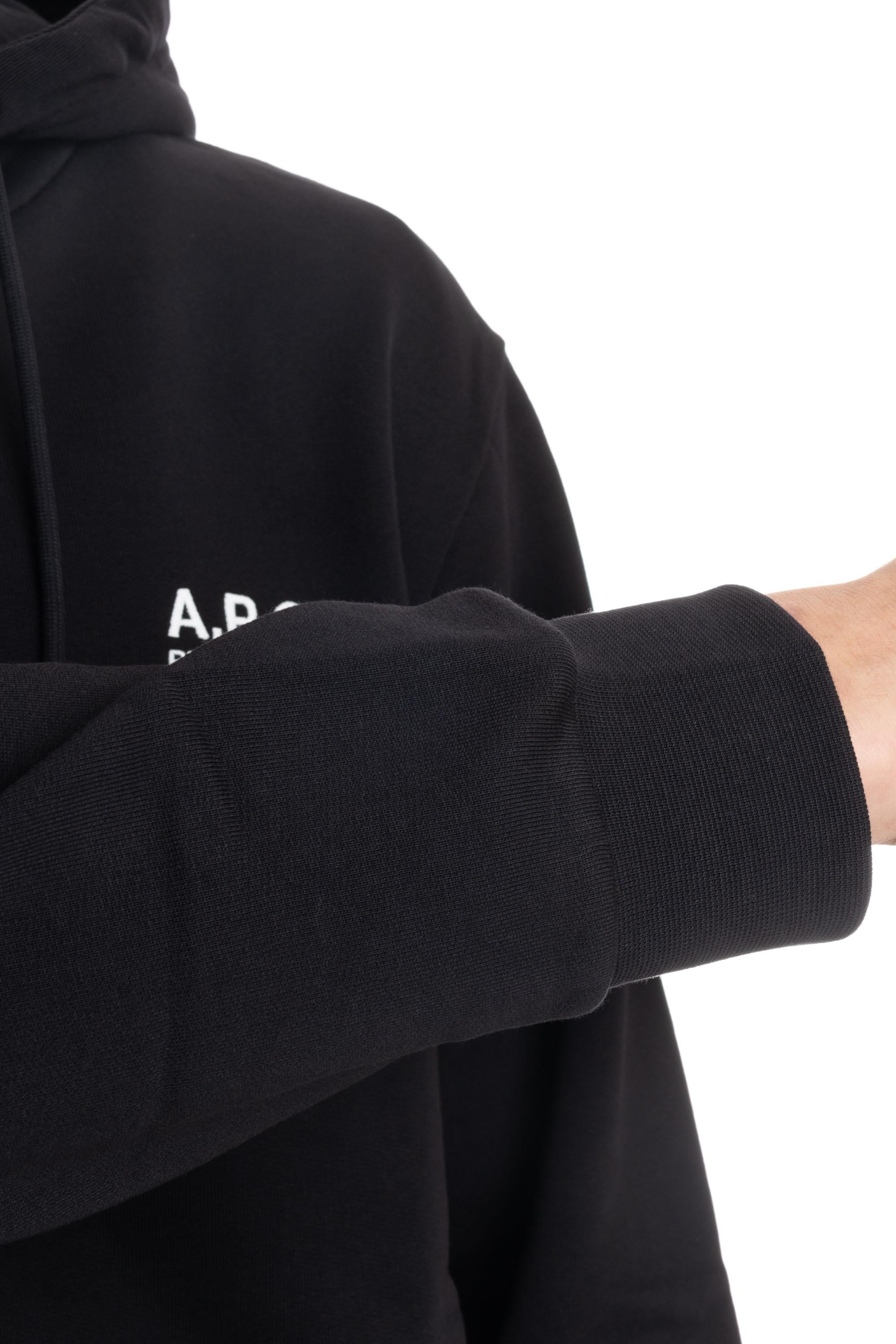 A.P.C. Felpa girocollo in cotone Rue Madame COHBV-M27913/2 TZC NOIR/BLANC 