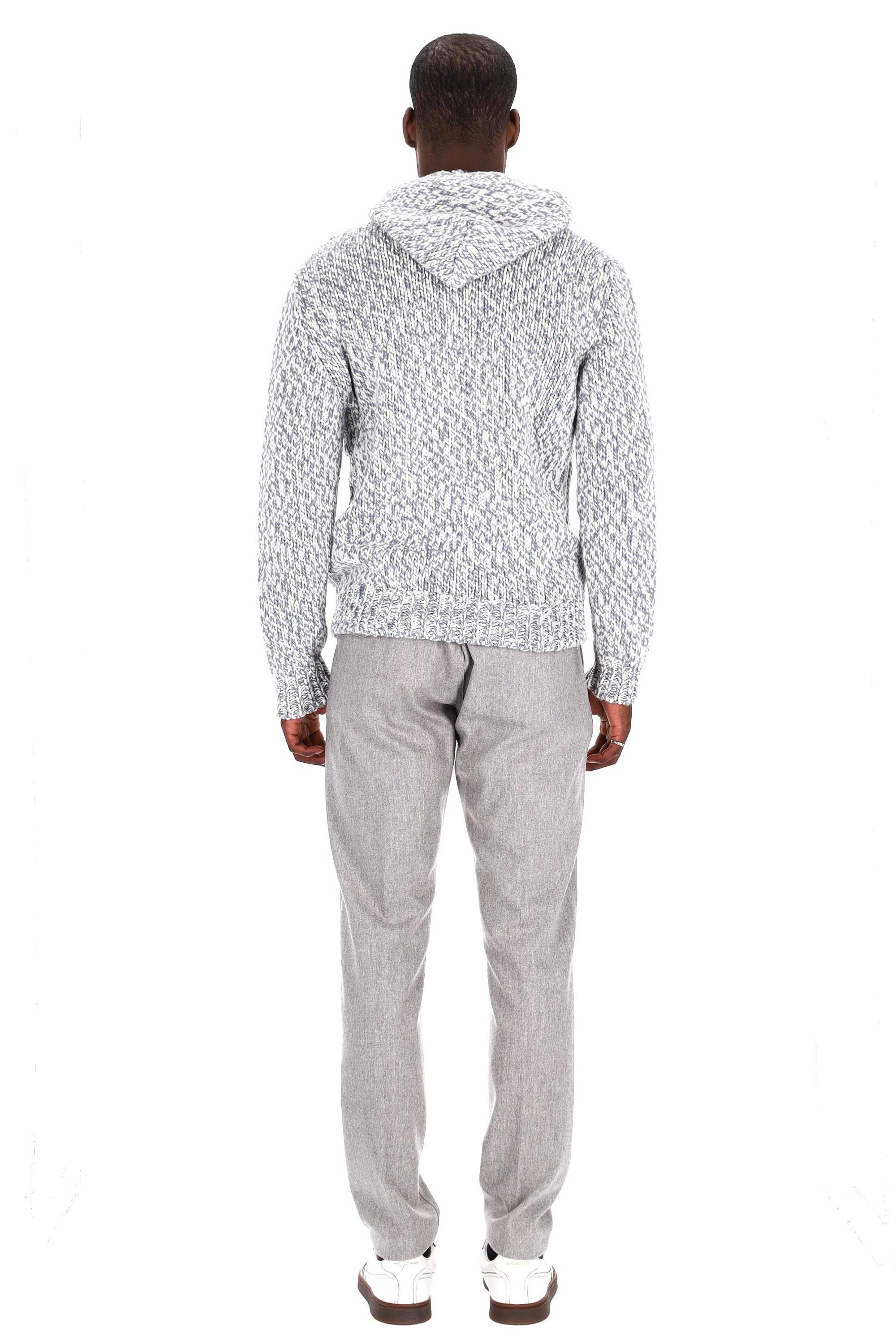 Eleventy Maglia full zip moulinè in cashmere con cappuccio L76MAGL43 MAG0J010 08 