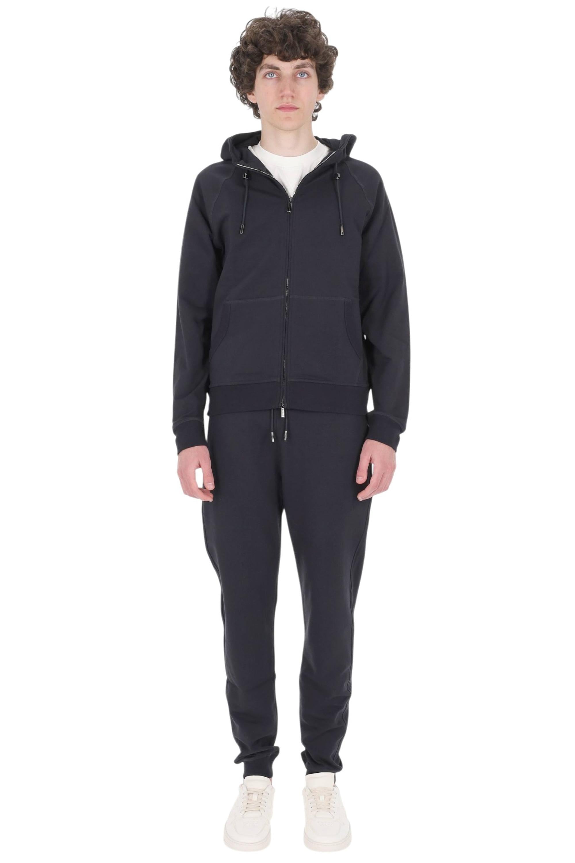 Moorer Felpa coordinata con pantalone in jersey di cotone NORCIA TUTA-RAF BLU NAVY 