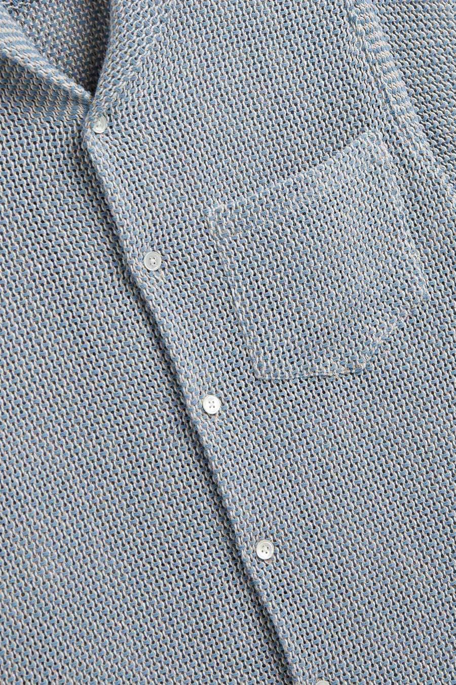 Portuguese Flannel Camicia Agora tramata collo bowling 004 PASTEL BL 