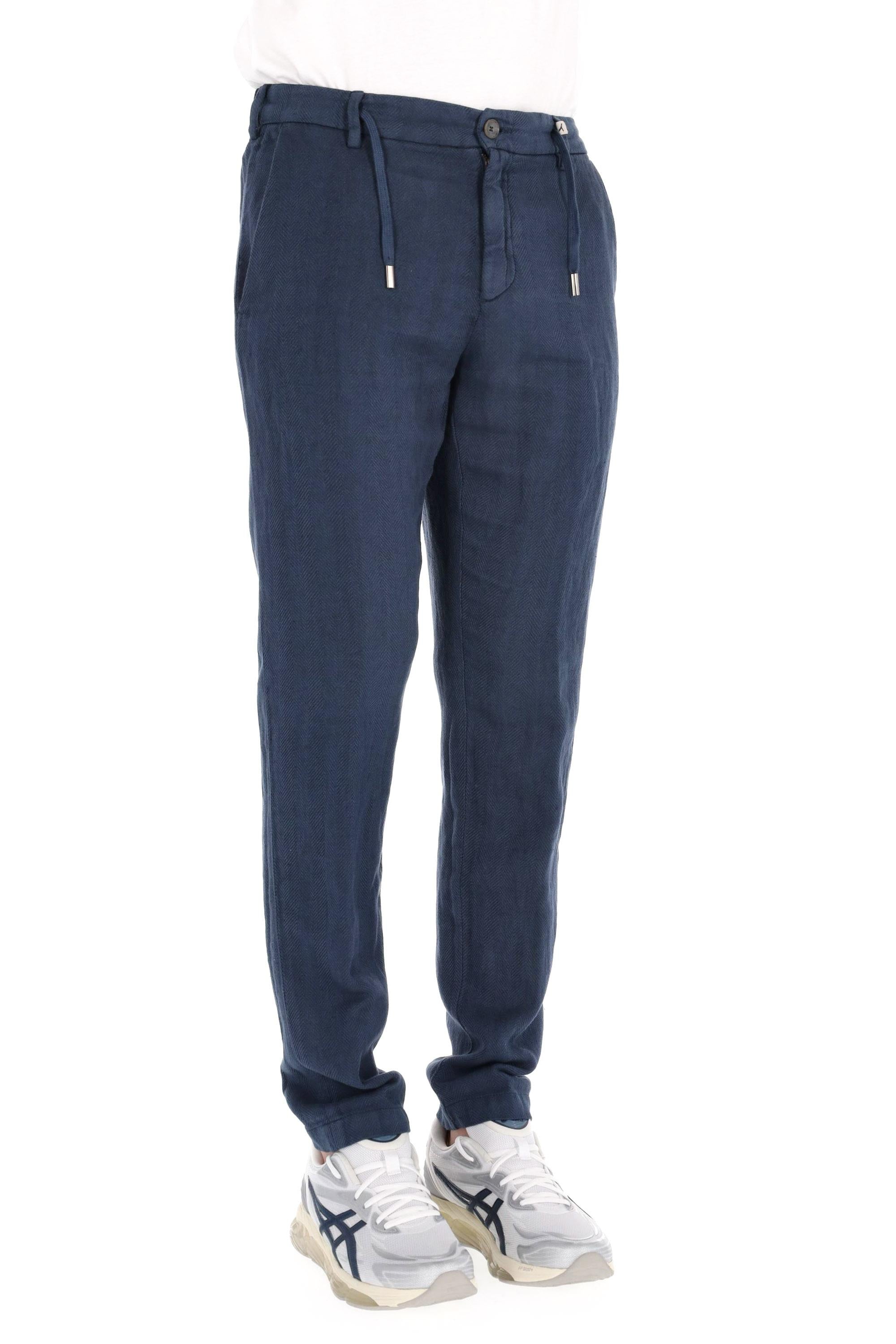Pantalone a spina di pesce in cotone-lino Apollo 25M12L 78 031 Myths 
