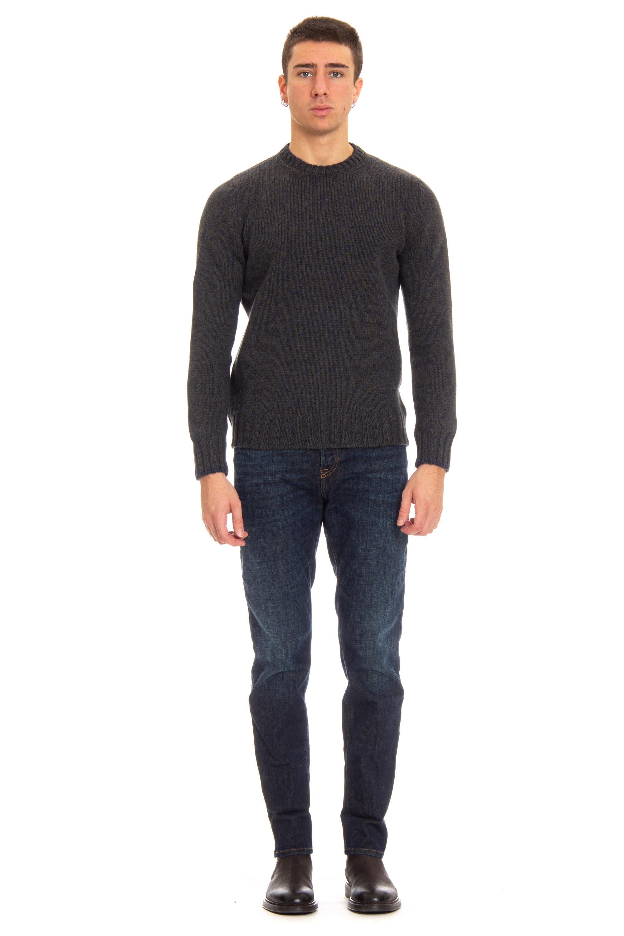 Maglia girocollo in lana vergine mouline' 10182 2570_N9 752 Gran Sasso 