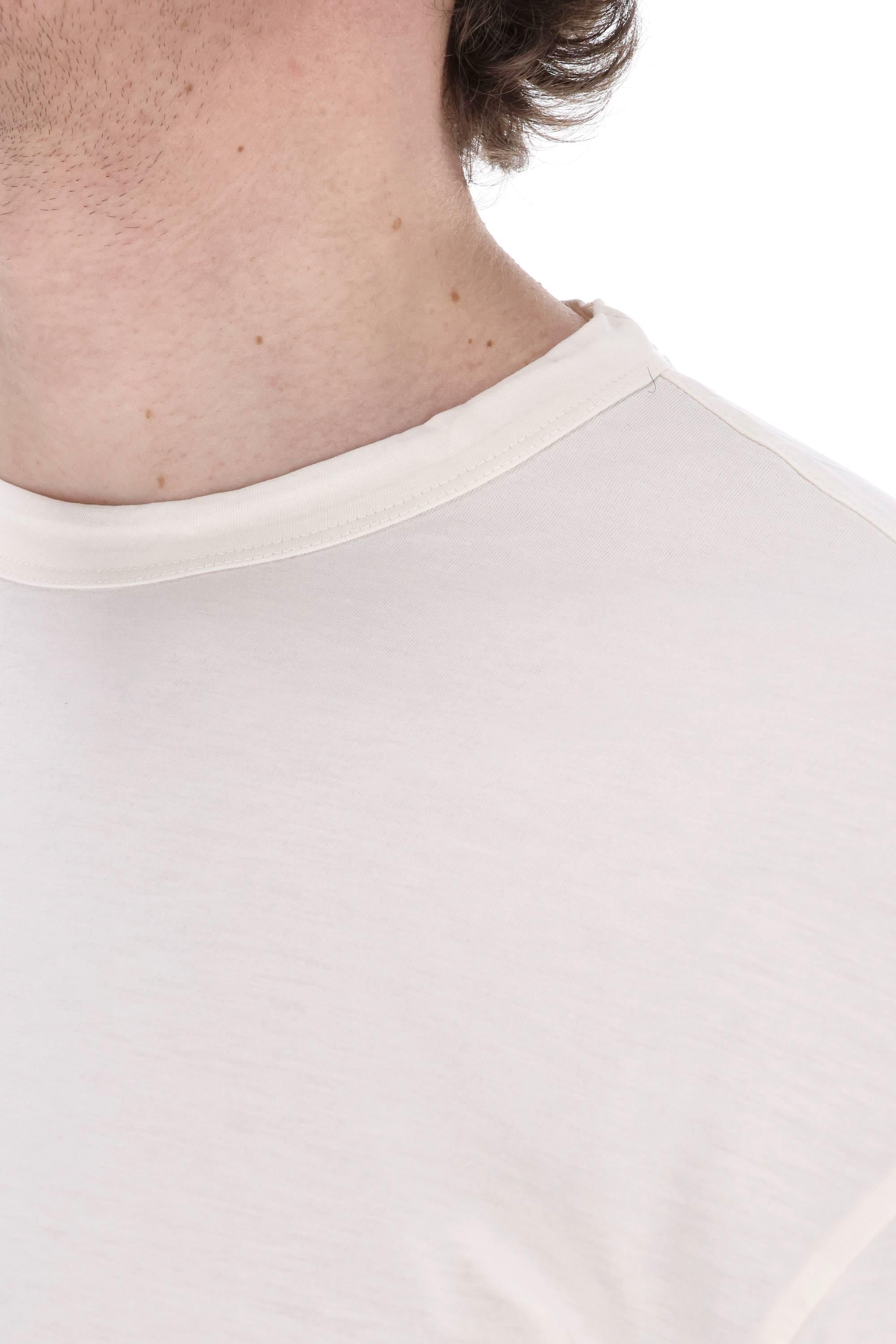 Officine Générale T-shirt supersoft in lyocell e cotone MTEE208 CREAM 