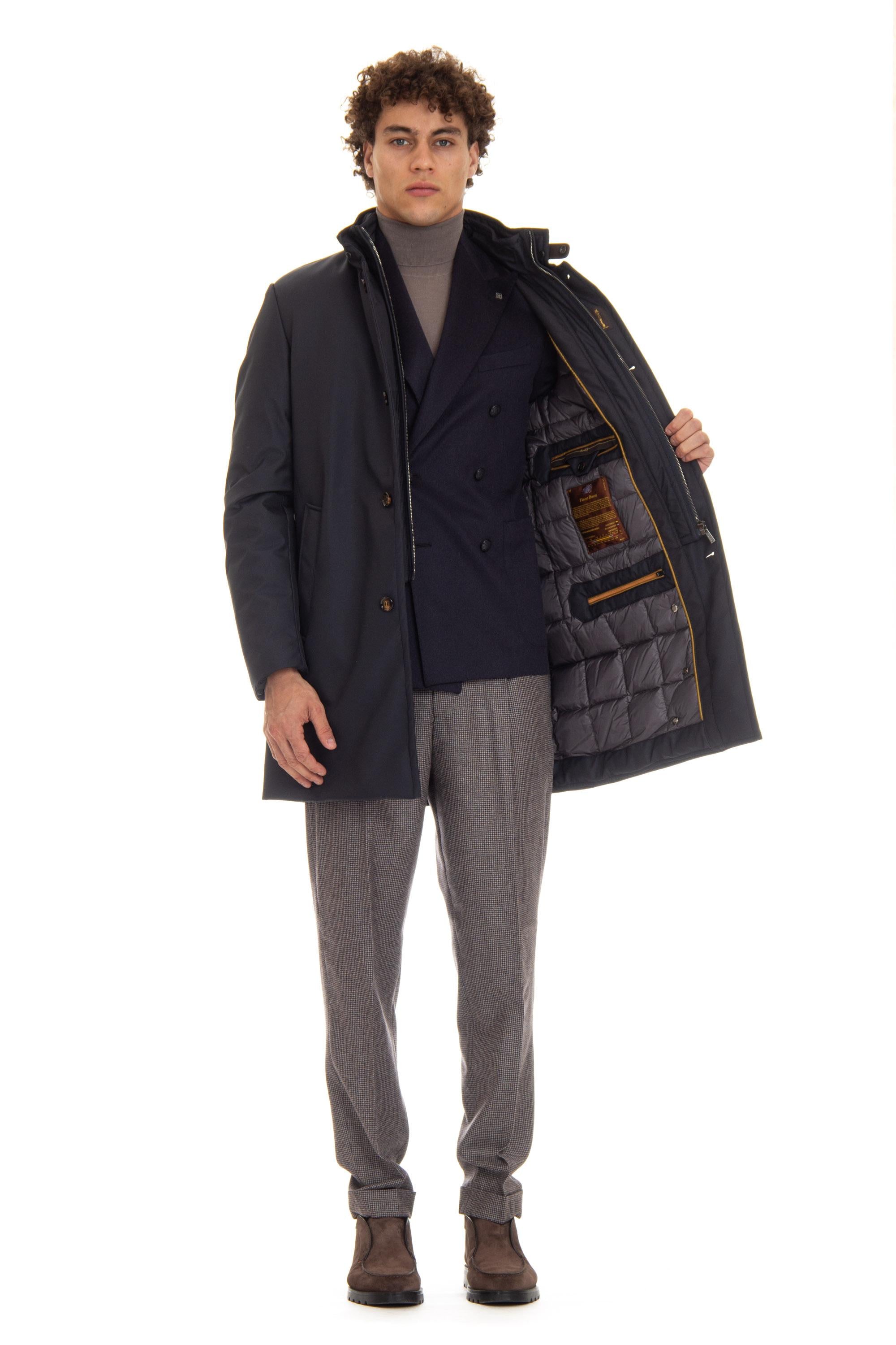 Cappotto in nylon imbottito in fine piumino mod. Bond-Wi BOND-WI DARK BLU Moorer 