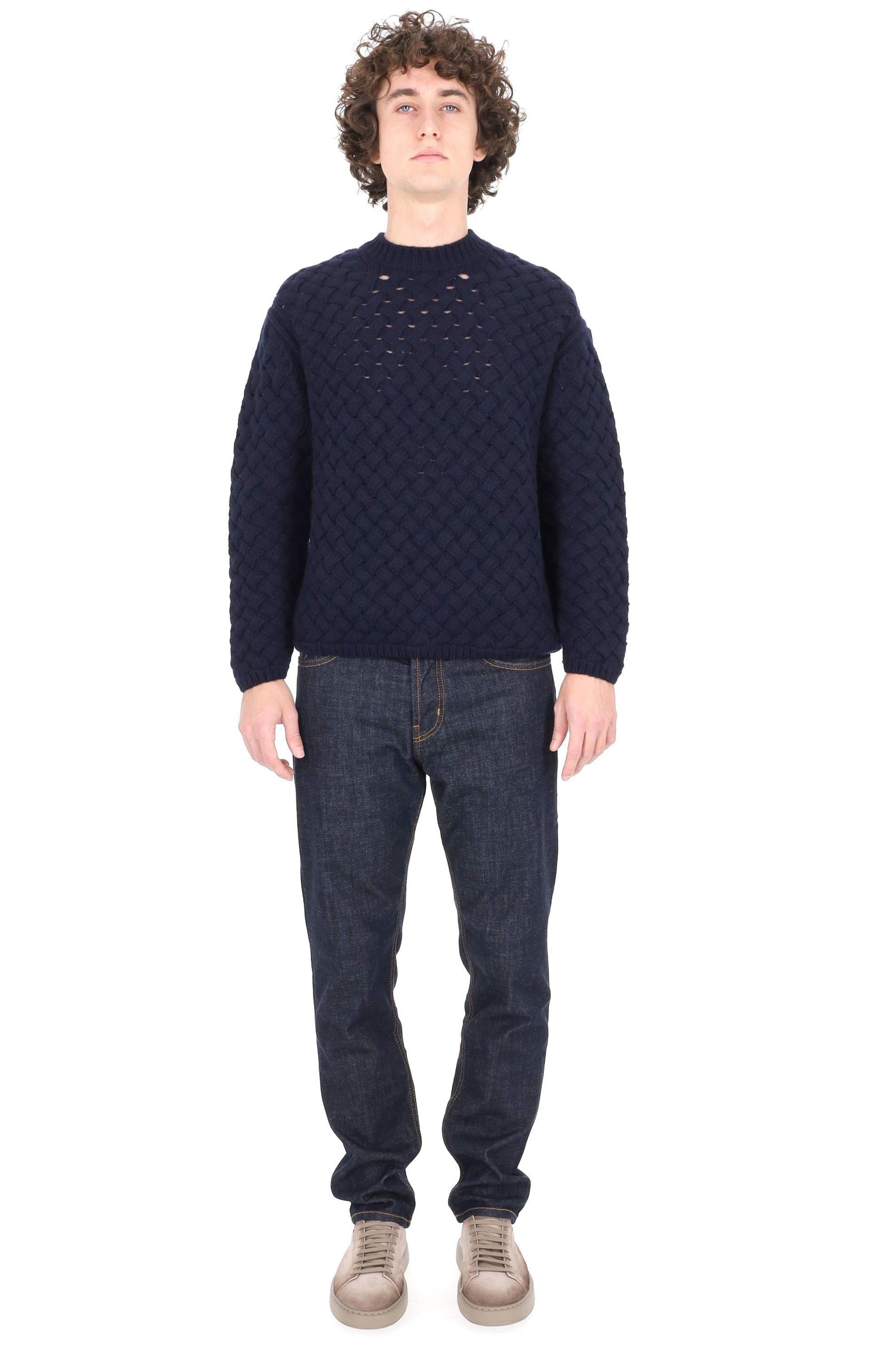 CP Company Maglia girocollo in lana di agnello lavorazione traforata 19CMKN288A-110149A 888 