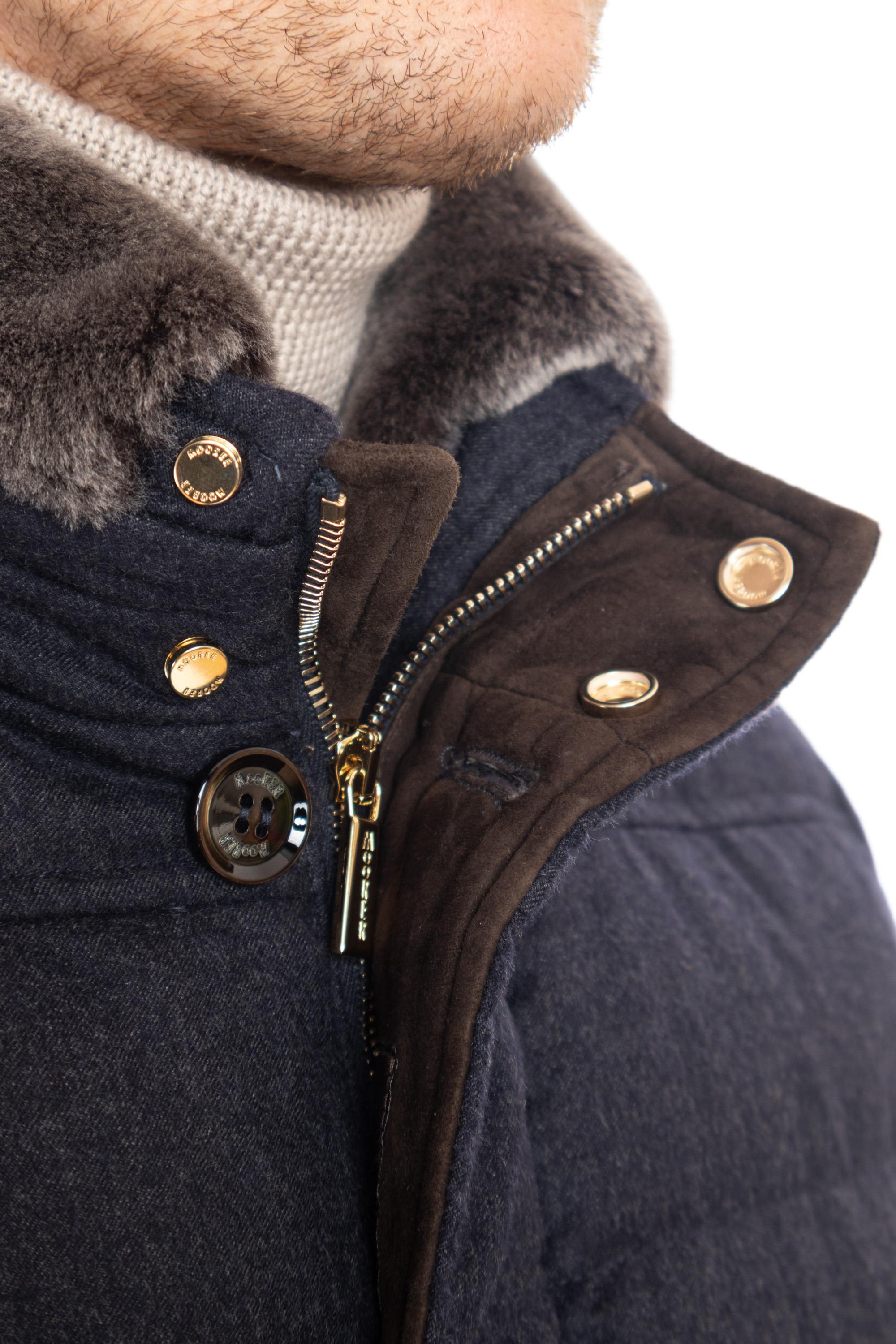 Piumino bomber in baby cashmere AUDENIO-BA1 BLU Moorer 