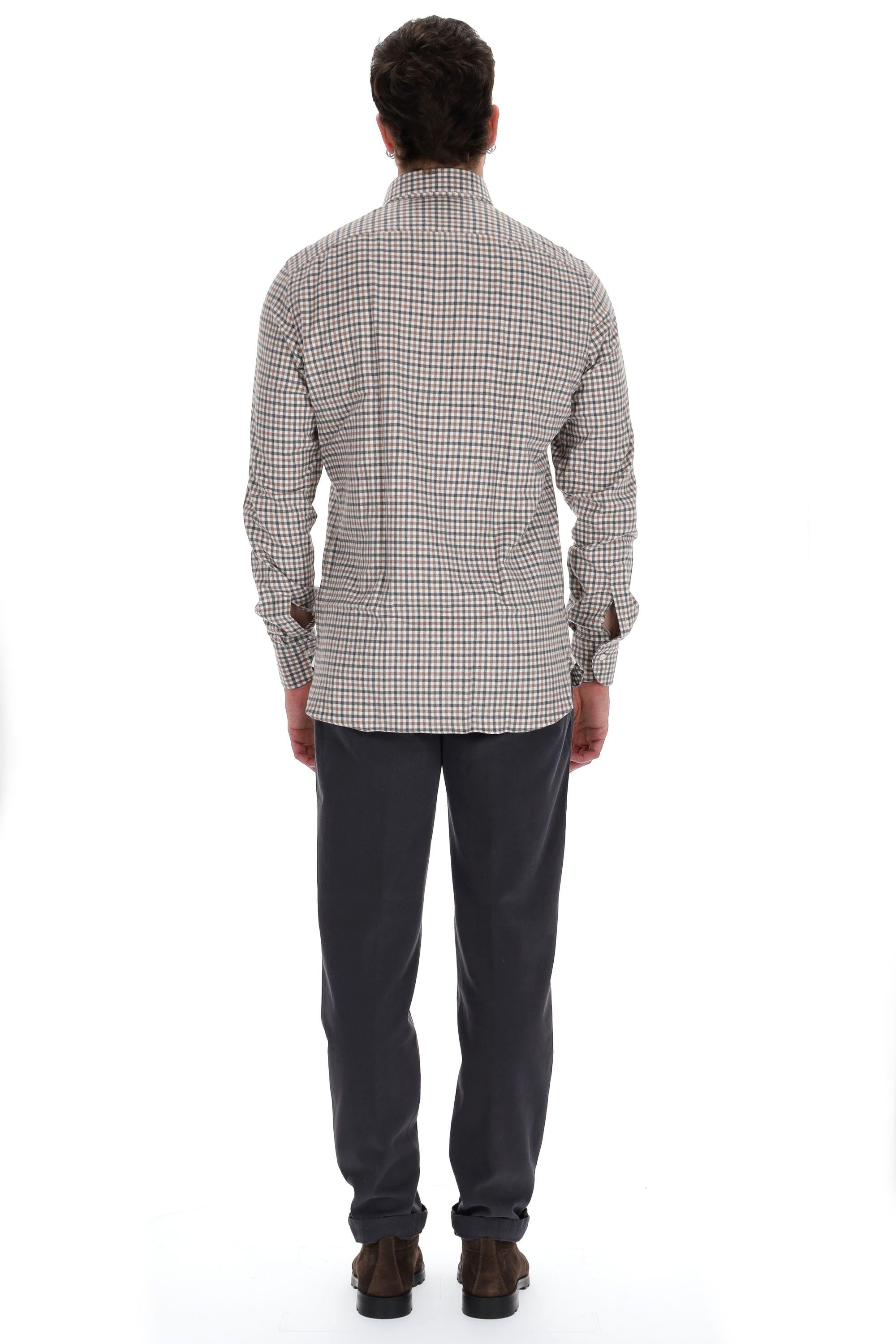 Borriello Camicia sartoriale in flanella vichy 17039/2 1 