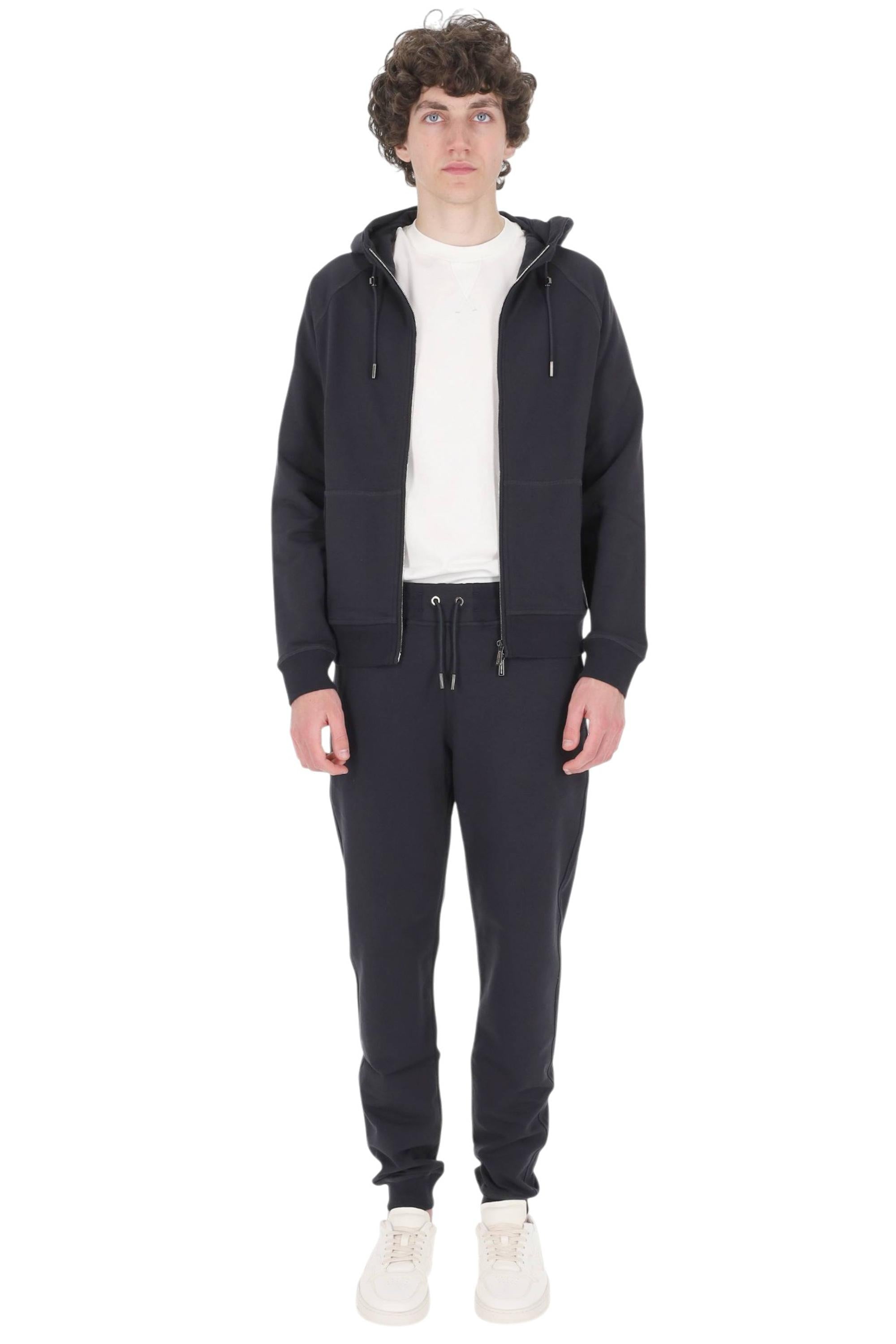 Moorer Felpa coordinata con pantalone in jersey di cotone NORCIA TUTA-RAF BLU NAVY 