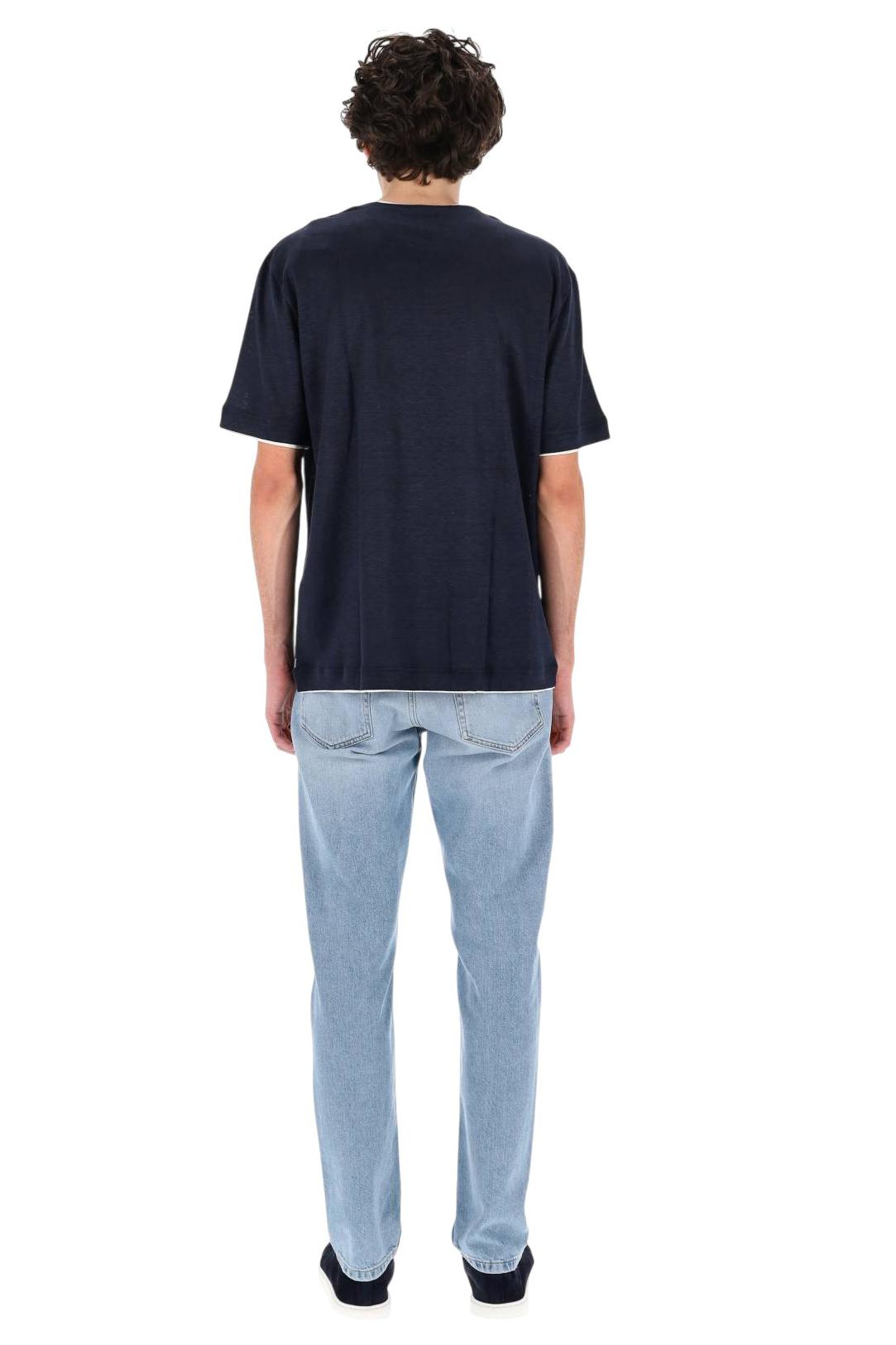 Eleventy T-shirt in jersey di lino con doppi bordi M75TSHM07 TES0M241/2 11-01 