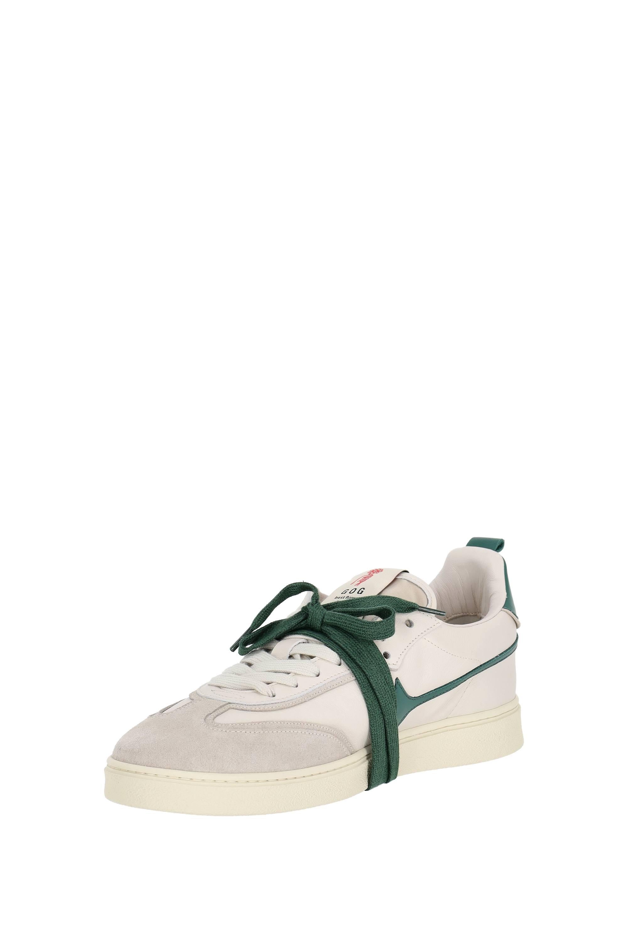 Sneaker Earth in pelle e camoscio EARTH LEA OFFWHITE/GREEN Garden of God 
