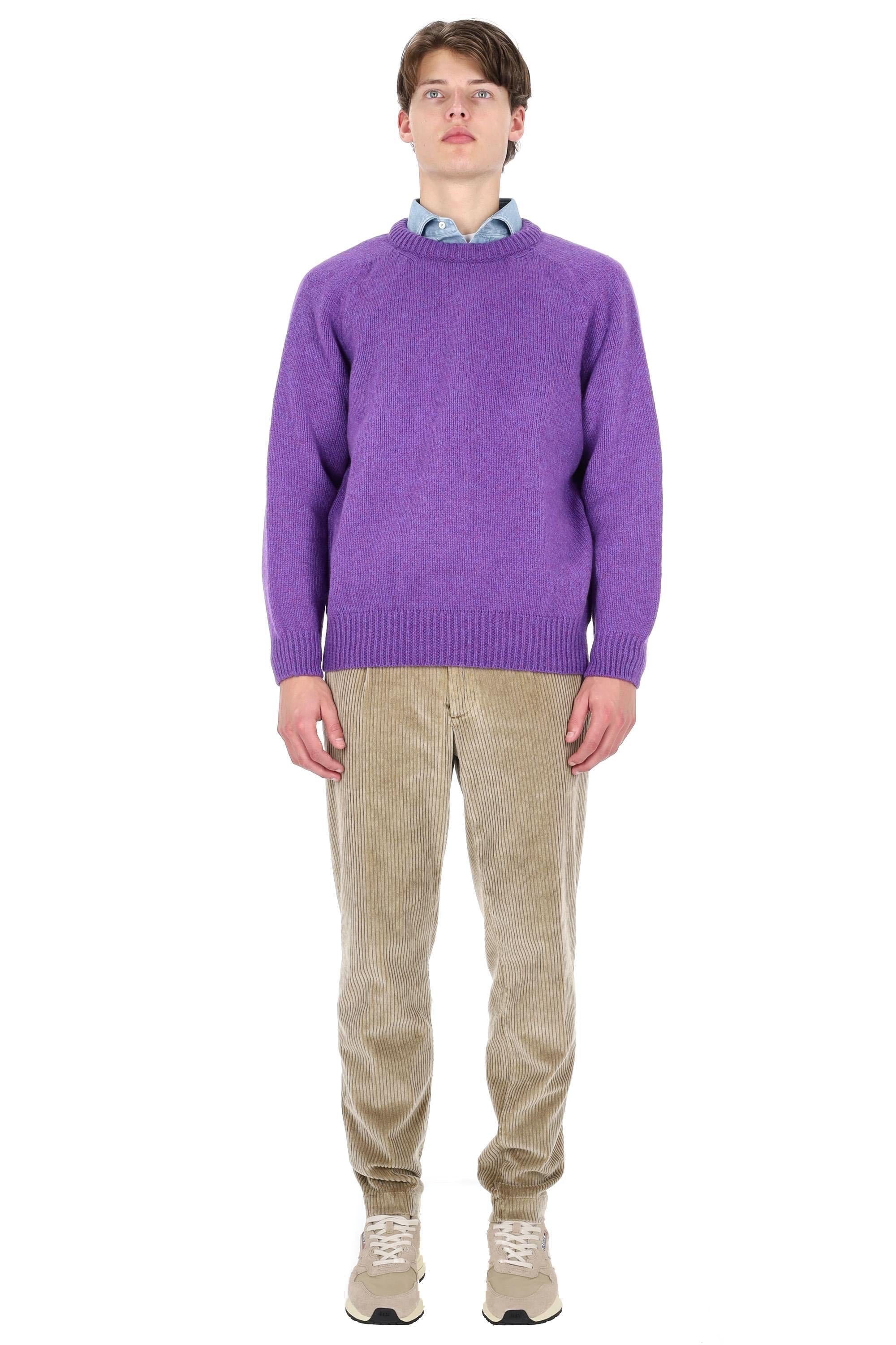 Howlin' Maglia girocollo in lana shetland boxy fit BOXY SPACE KNIT/2 VIOLET DREAMS 