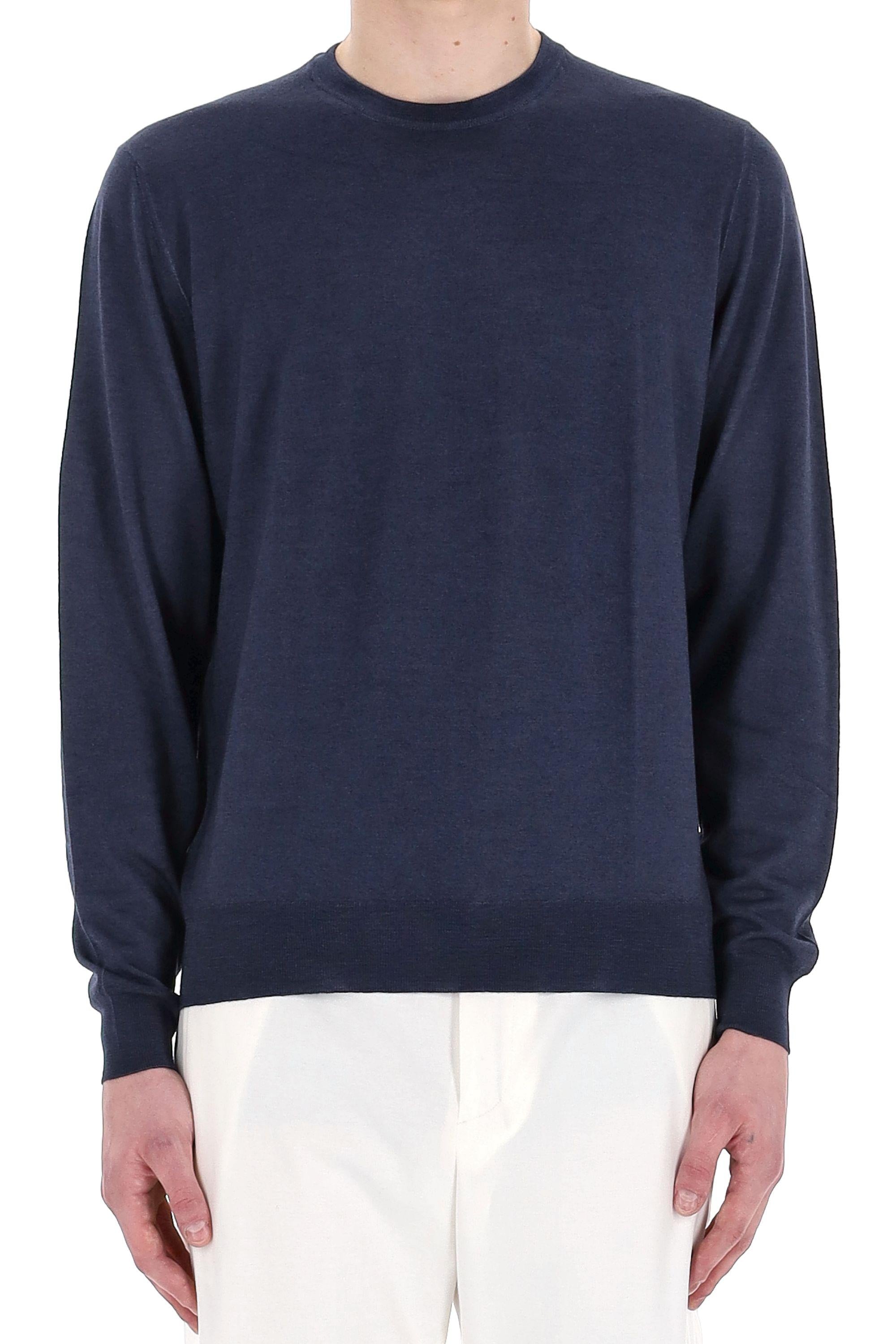 Maglia girocollo in lana acquerello super 140's D0D103A-6 791 Drumohr 