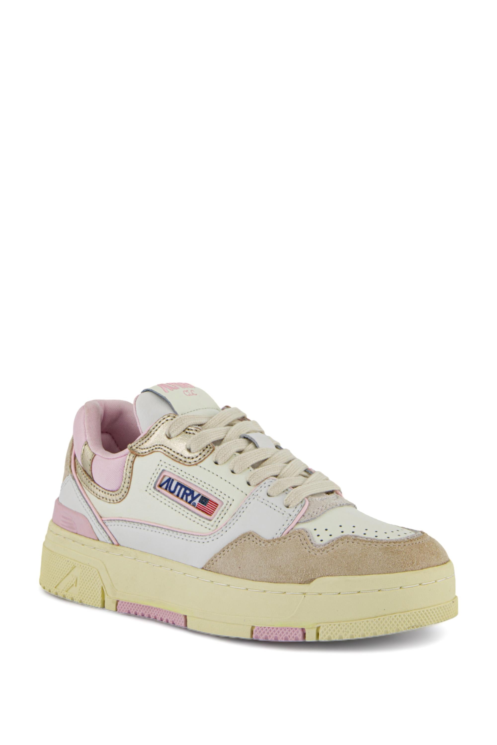 Sneaker basket donna CLC con dettagli rosa ROLW MM42 PLAT/CRADLE PINK Autry 