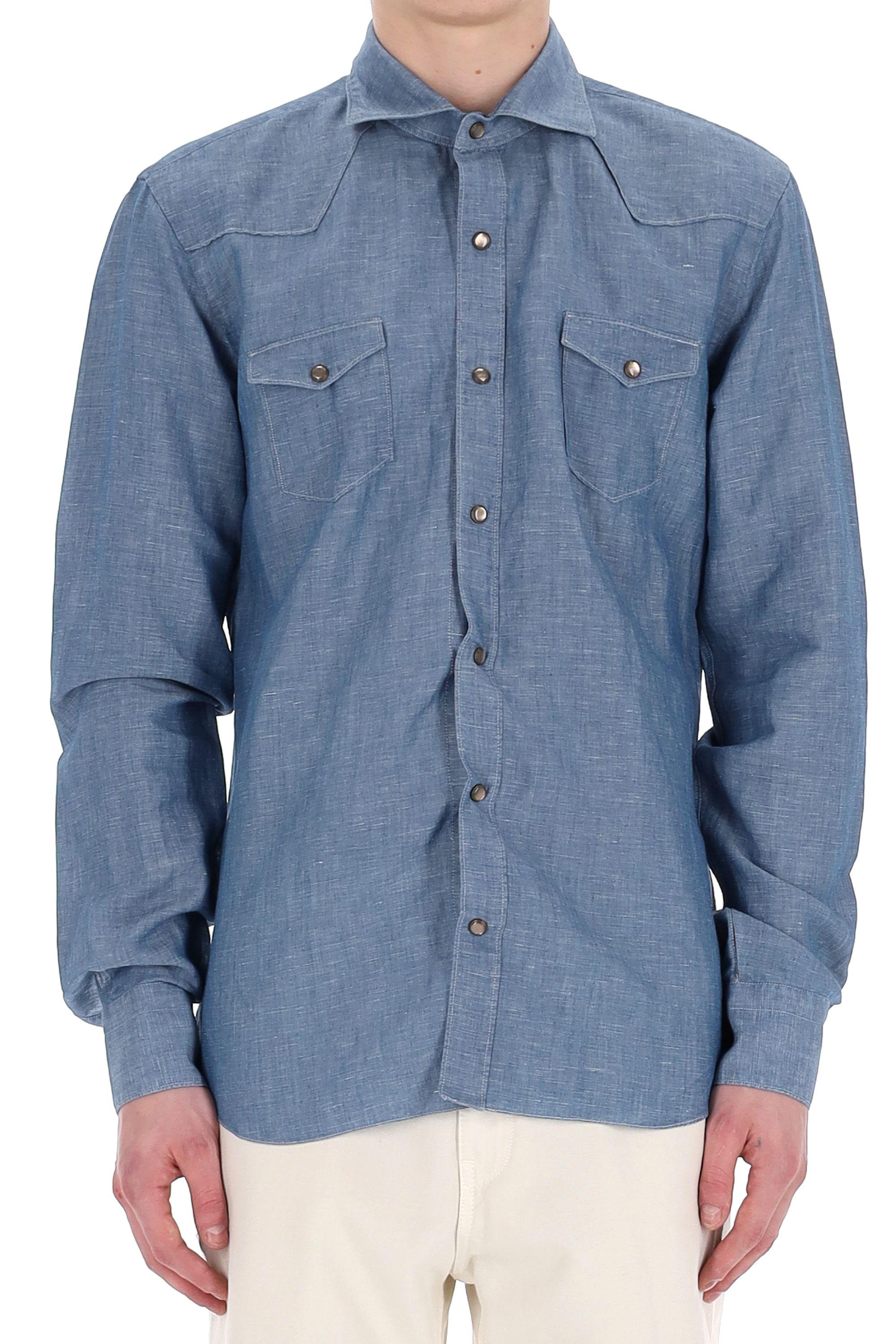 Camicia in denim modello texano linea Dandylife WSU13P2047252.U 0001 Barba 