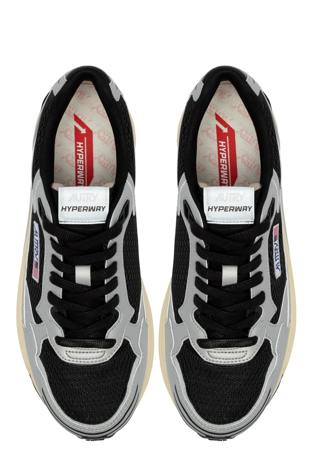 Autry Sneaker argento e nero modello Hyperway HYLM MV09 SIL/BLK 