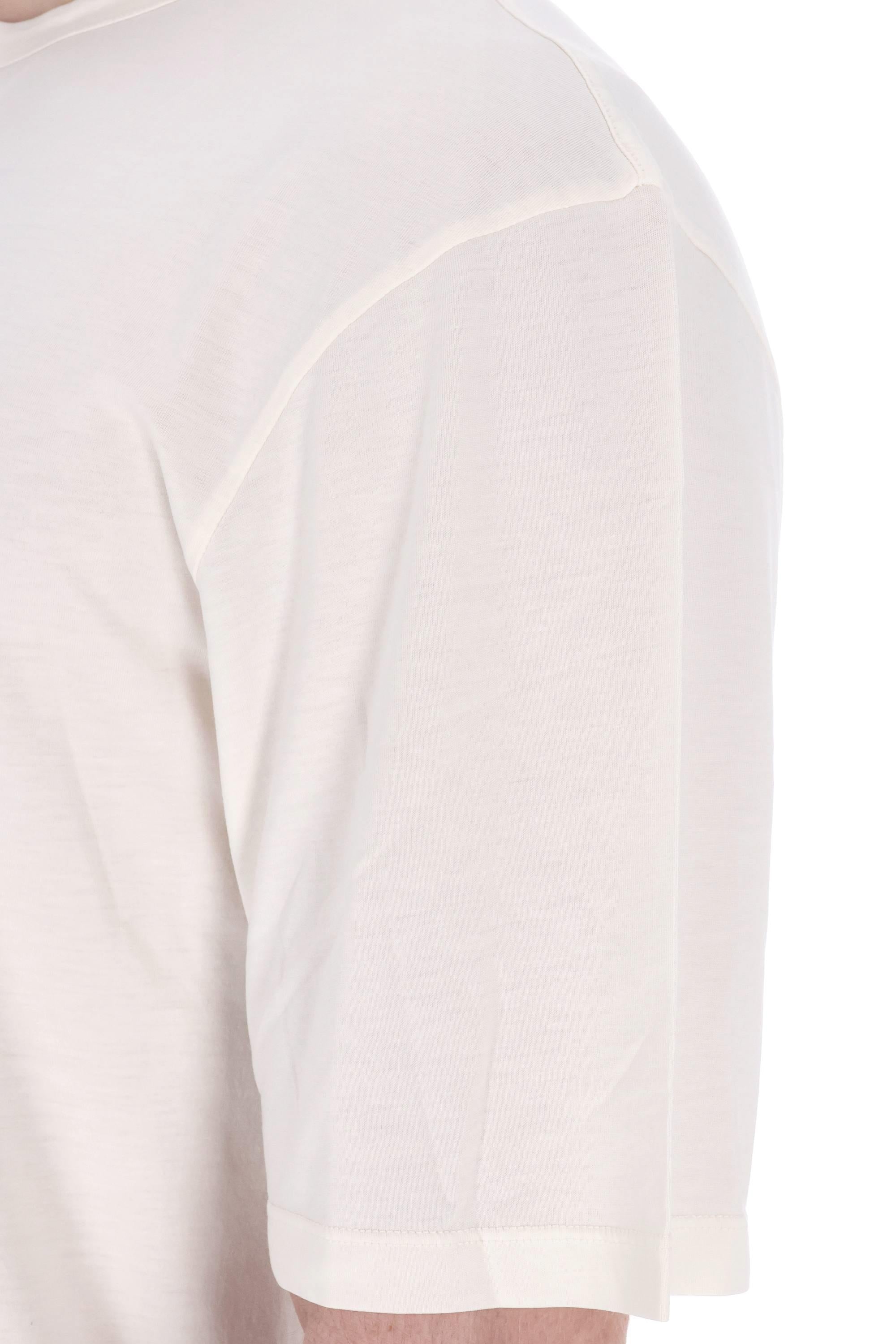 Officine Générale T-shirt supersoft in lyocell e cotone MTEE208 CREAM 
