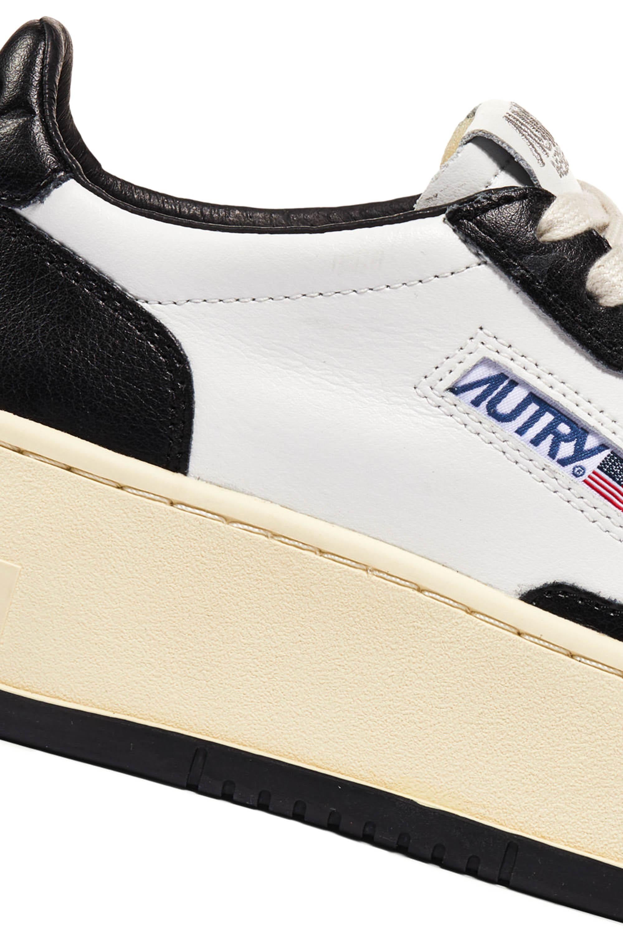 Autry Sneaker donna Medalist Platform in pelle bianca e nera PTLW WB01 WHT/BLK 