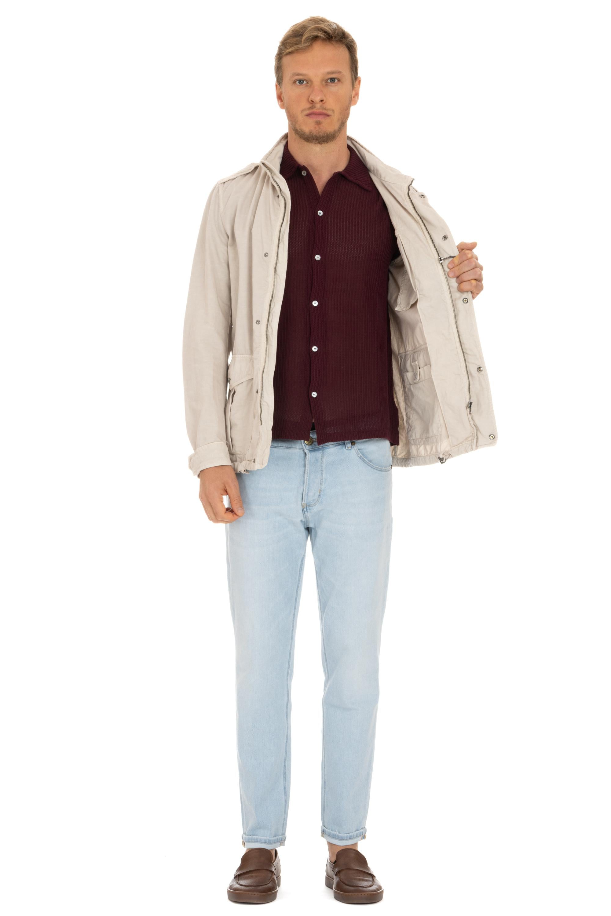 Herno Field jacket in cotone-lino sfoderata FI000112U 2605T01 