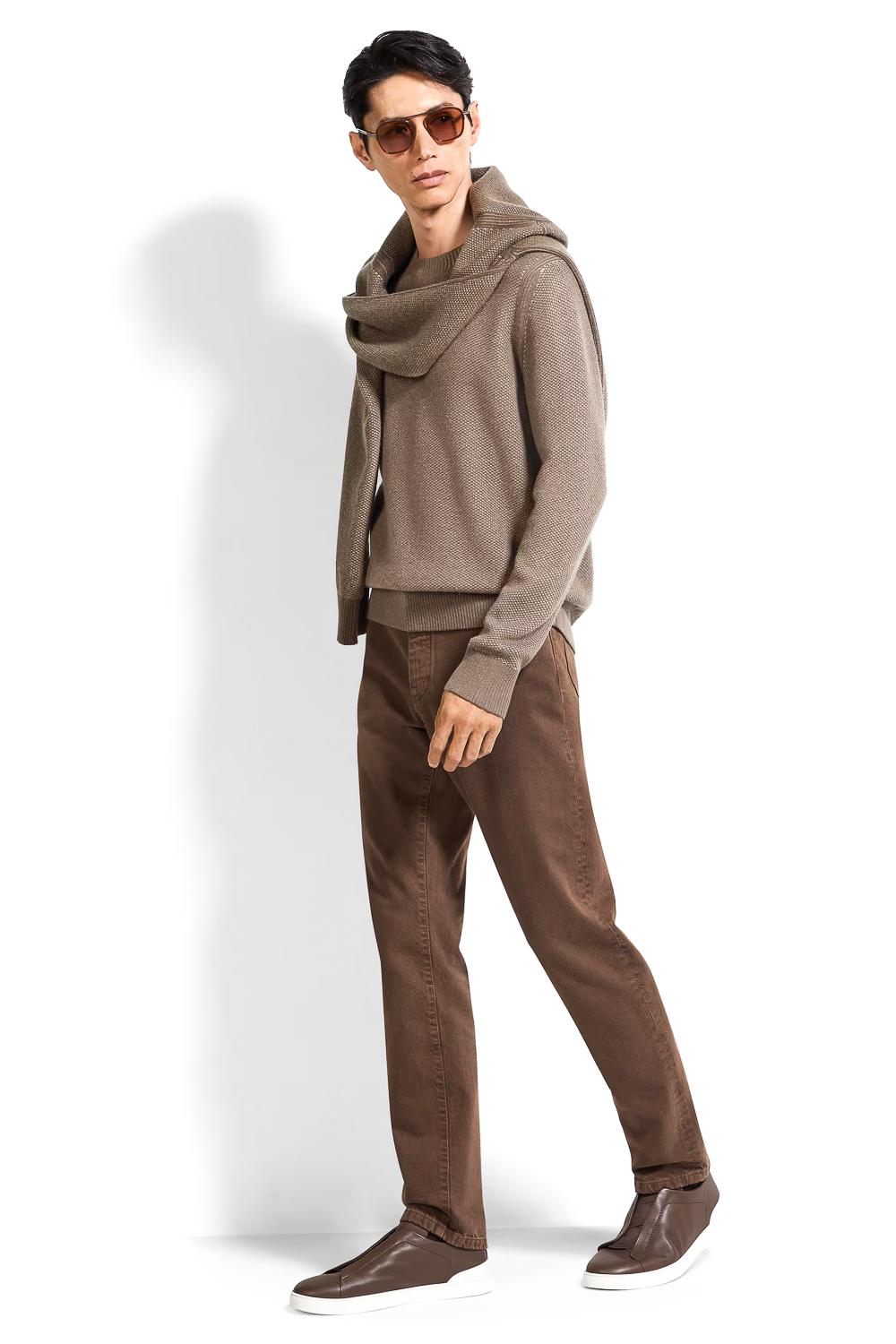 Zegna Maglia girocollo grana riso in Oasi Cashmere UGK65A2-110 103 