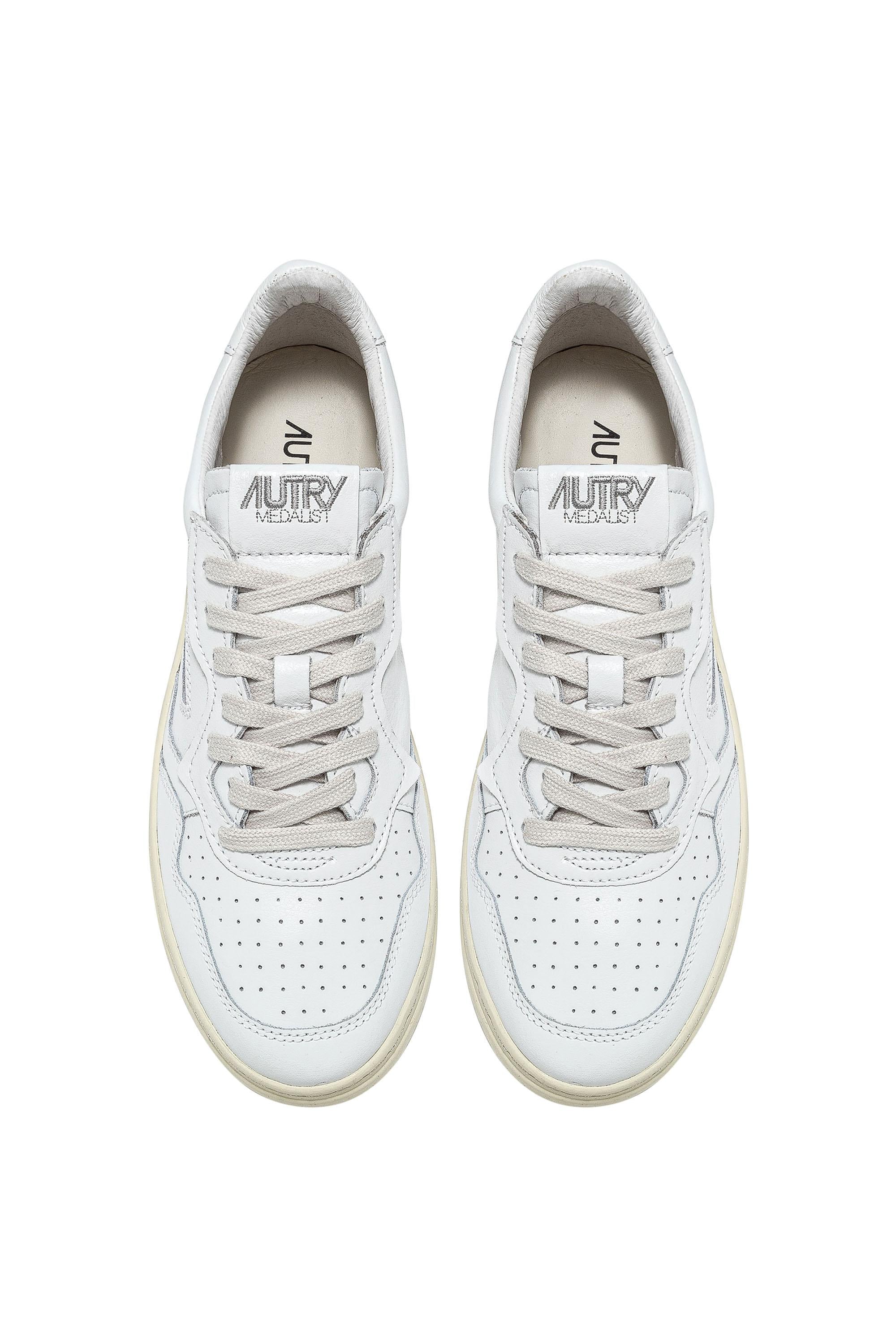 Autry Sneaker Medalist donna in pelle talloncino bianco AULW - LL15 WHT/WHT 