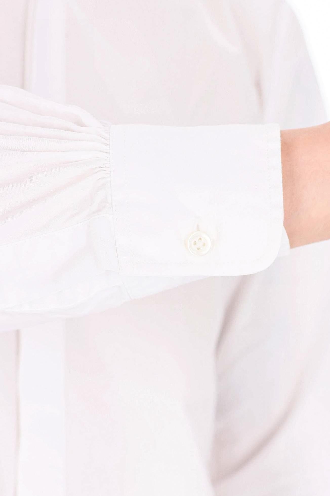 Officine Générale Camicia in popeline di cotone con collo coreano mod. Gaston MSHI006 WHITE 