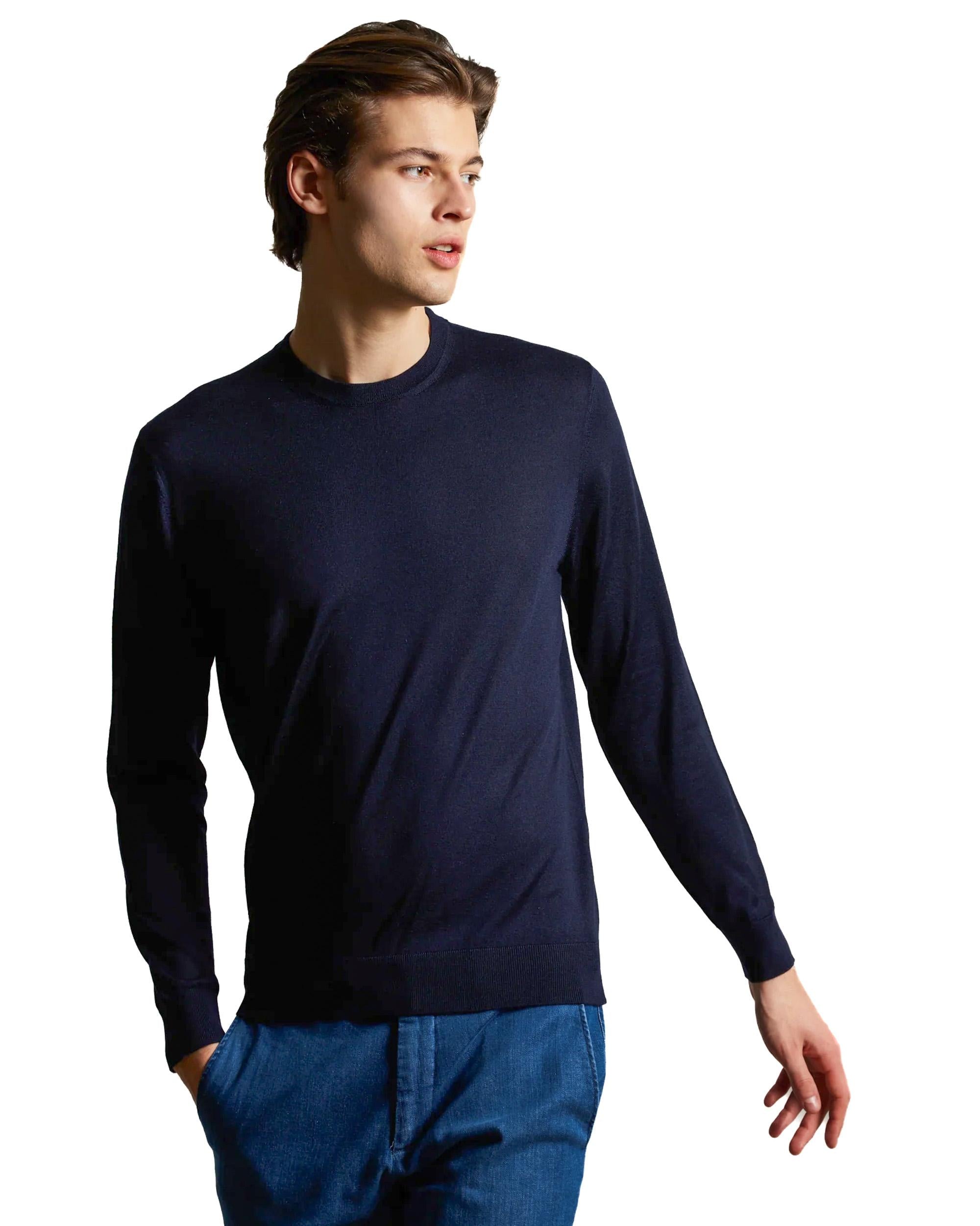 Maglia girocollo in lana kid wool 12.8 micron MA00057-80APL 43000 Colombo 