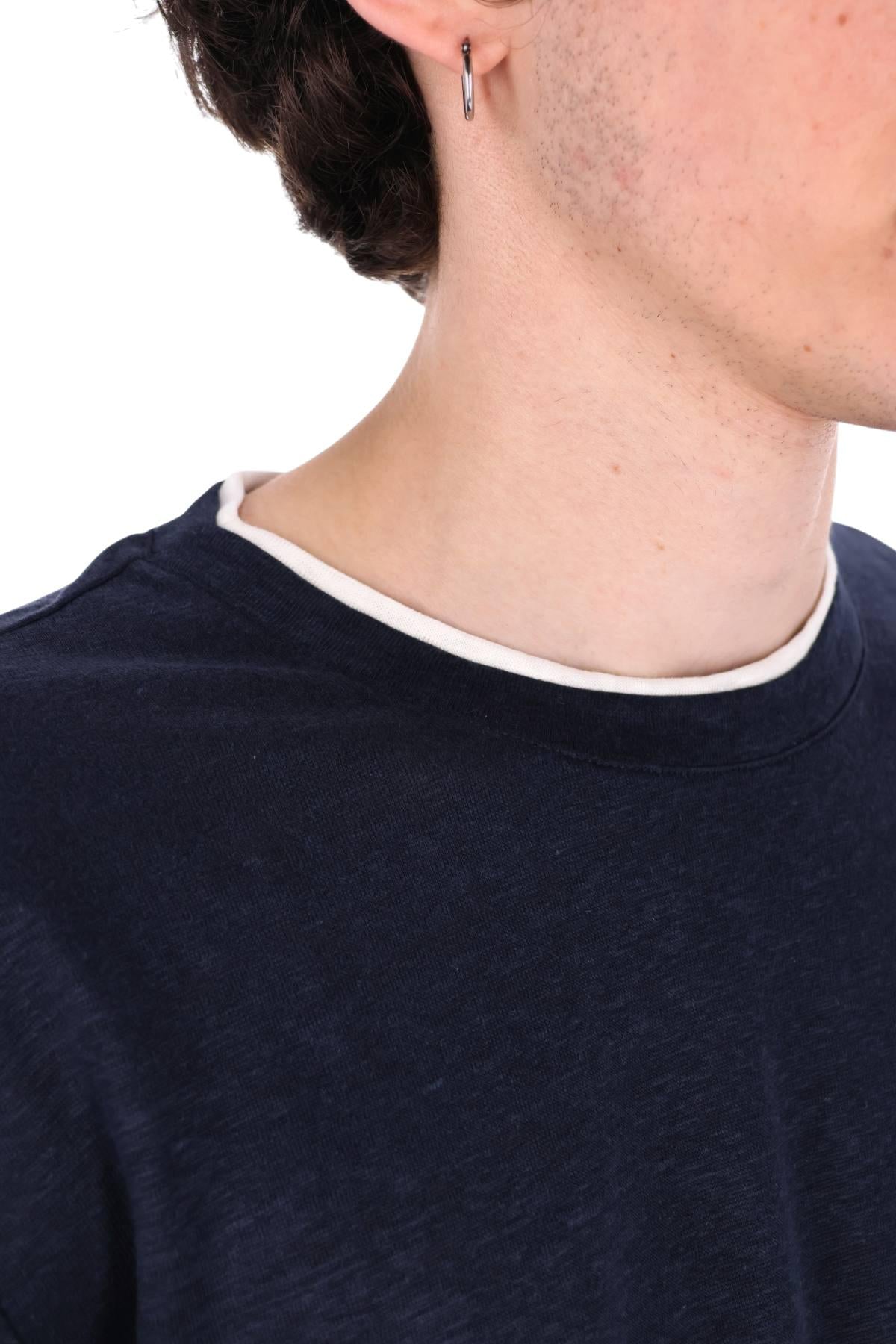 Eleventy T-shirt in jersey di lino con doppi bordi M75TSHM07 TES0M241/2 11-01 