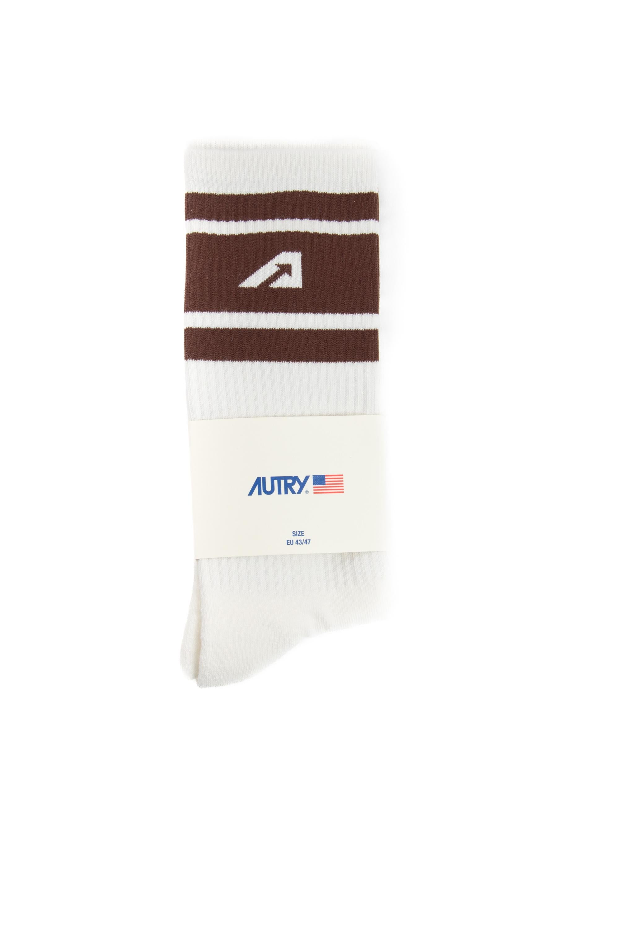 Calza in misto cotone unisex SOPU 36S2 WH/CHOC Autry 